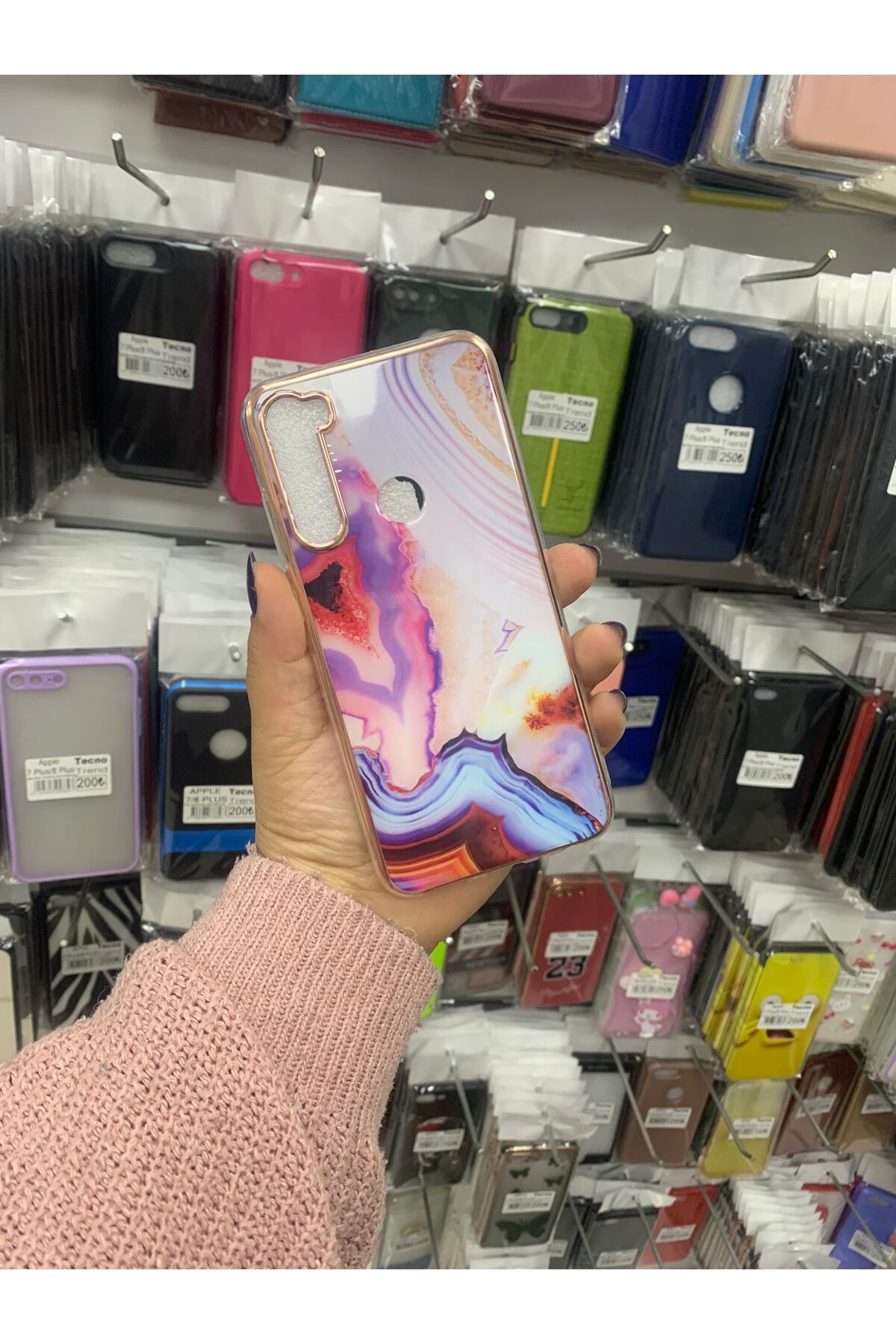 TECNOTREND Redmi Note 8 mermer desenli silikon kılıf