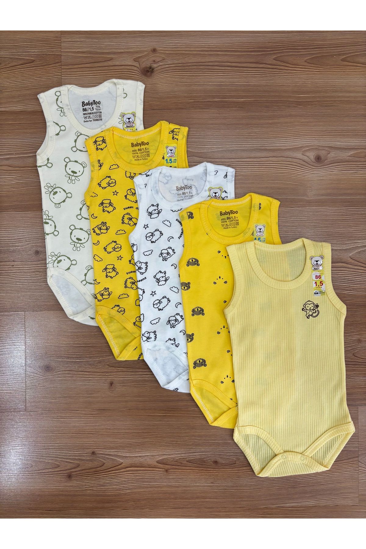 Babytoo Unisex %100 Pamuklu Bebek Sıfırkol Zıbın