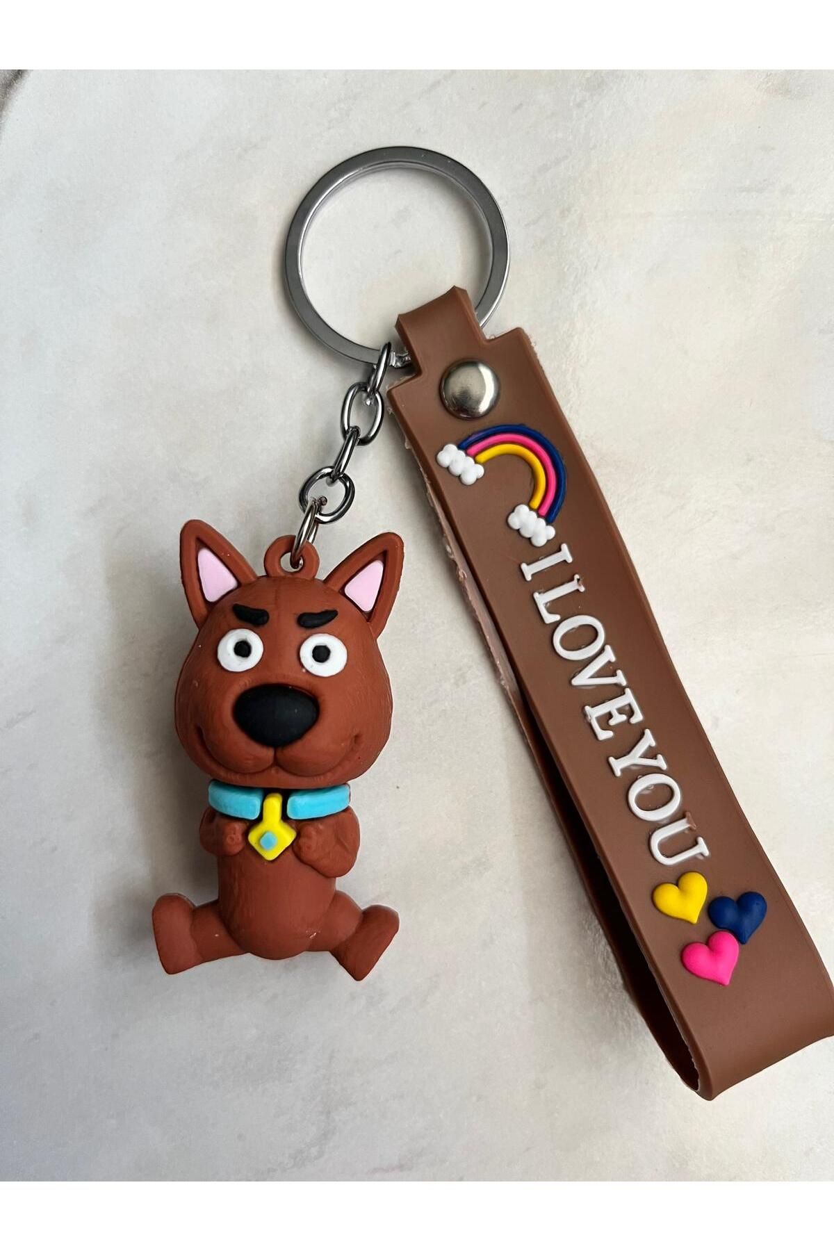BURUCRAFT SCOOBY-DOO Sevimli Anahtarlık Sevgili / Maskot / Hediyelik 3D Silikonlu Anahtarlık