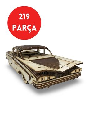 ALGWOOD 219 Parça 1959 Chevy Impala Ahşap Maket - 3D Ahşap Retro Araba Modeli