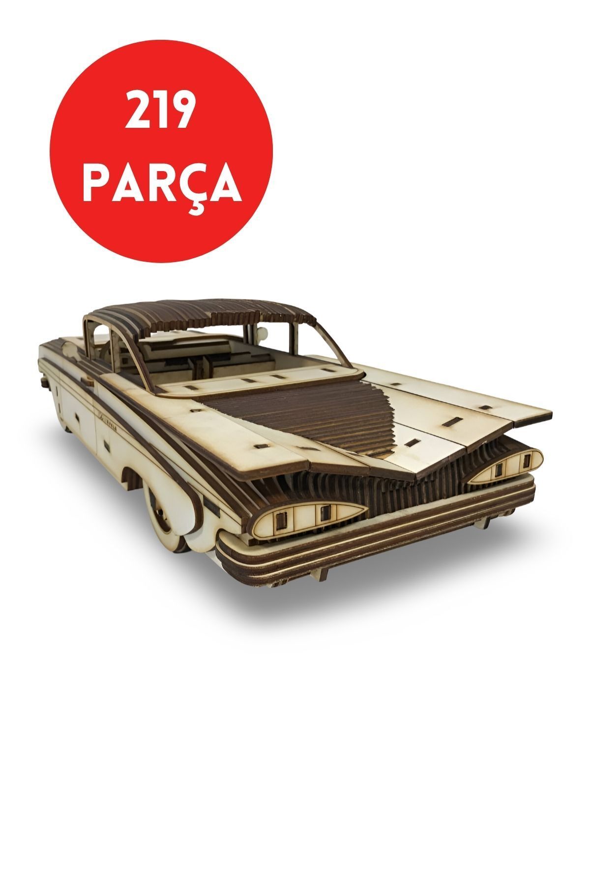 ALGWOOD 219 Parça 1959 Chevy Impala Ahşap Maket - 3D Ahşap Retro Araba Modeli