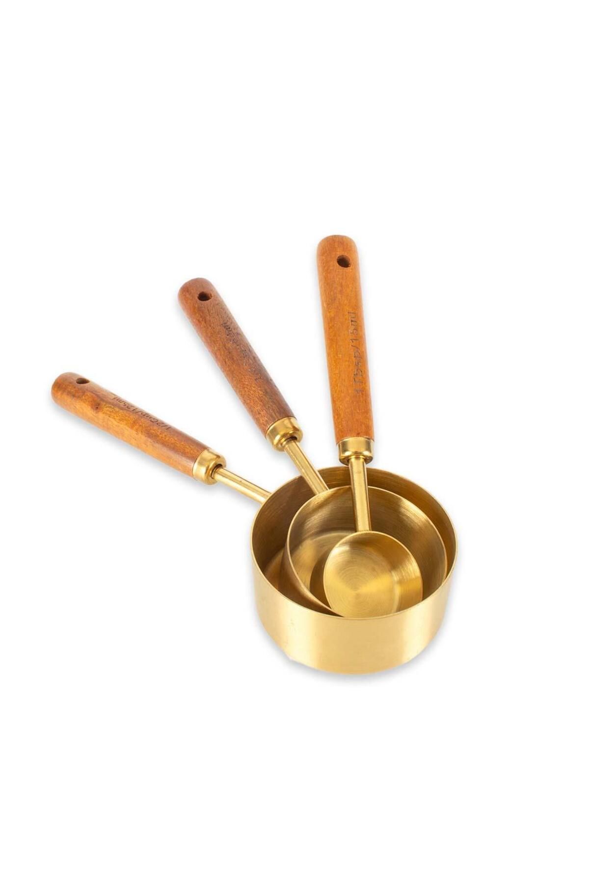 Altabi Pinterest Ölçü Kaşığı 3lü Ölçü Kaşığı Gold Renk Paslanmaz