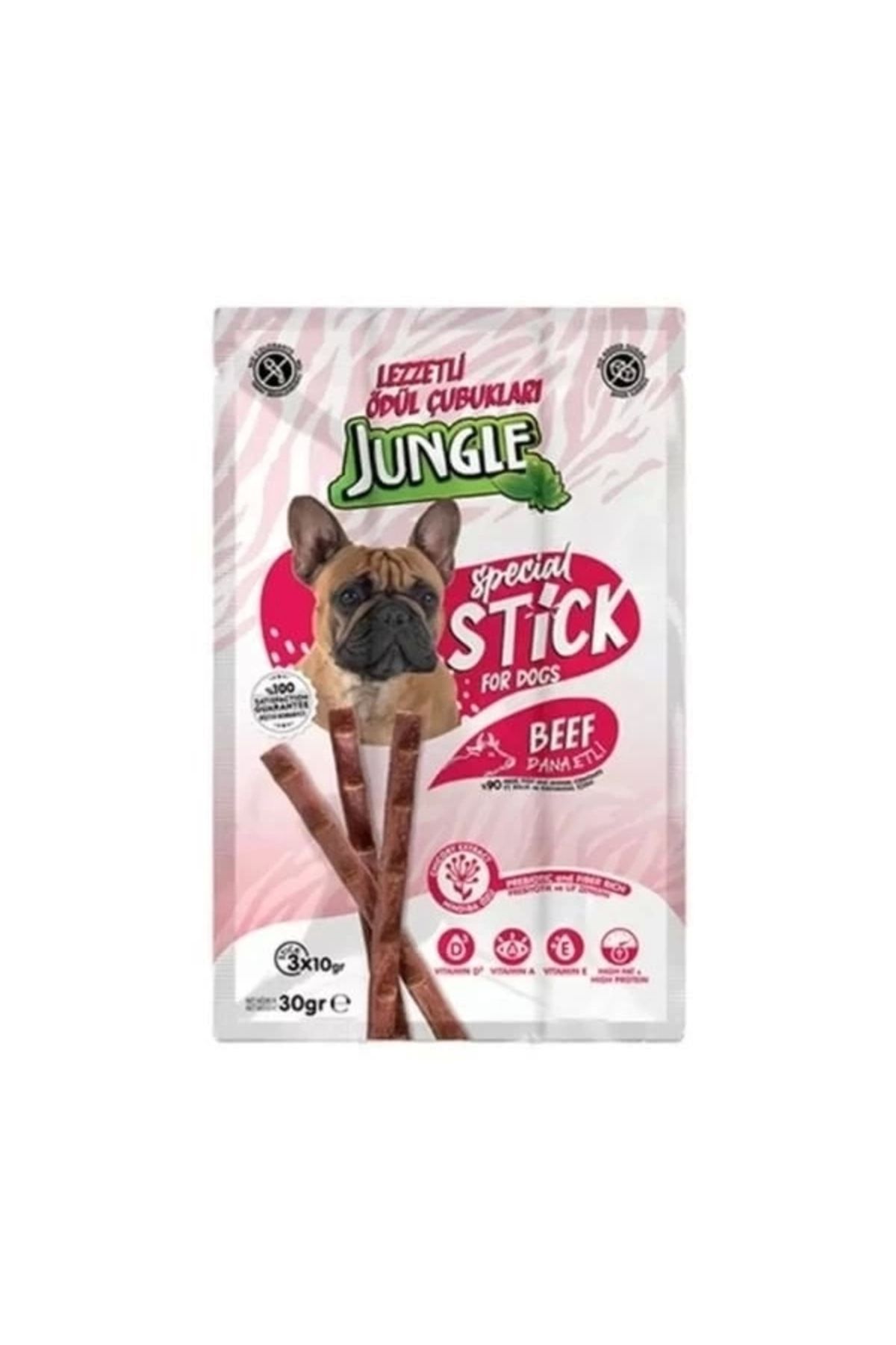 YNT İthalat Jungle Dana Etli Stick Köpek Ödülü 3 Adet 10 Gr