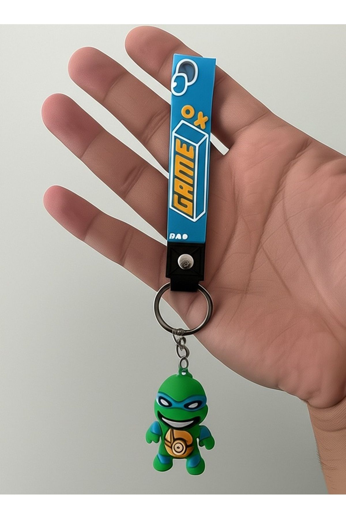TAYEM Ninja Kaplumbağalar Leonardo Anahtarlık, Silikonlu 3D Anahtarlık ve Çanta Süsü, Aksesuarı
