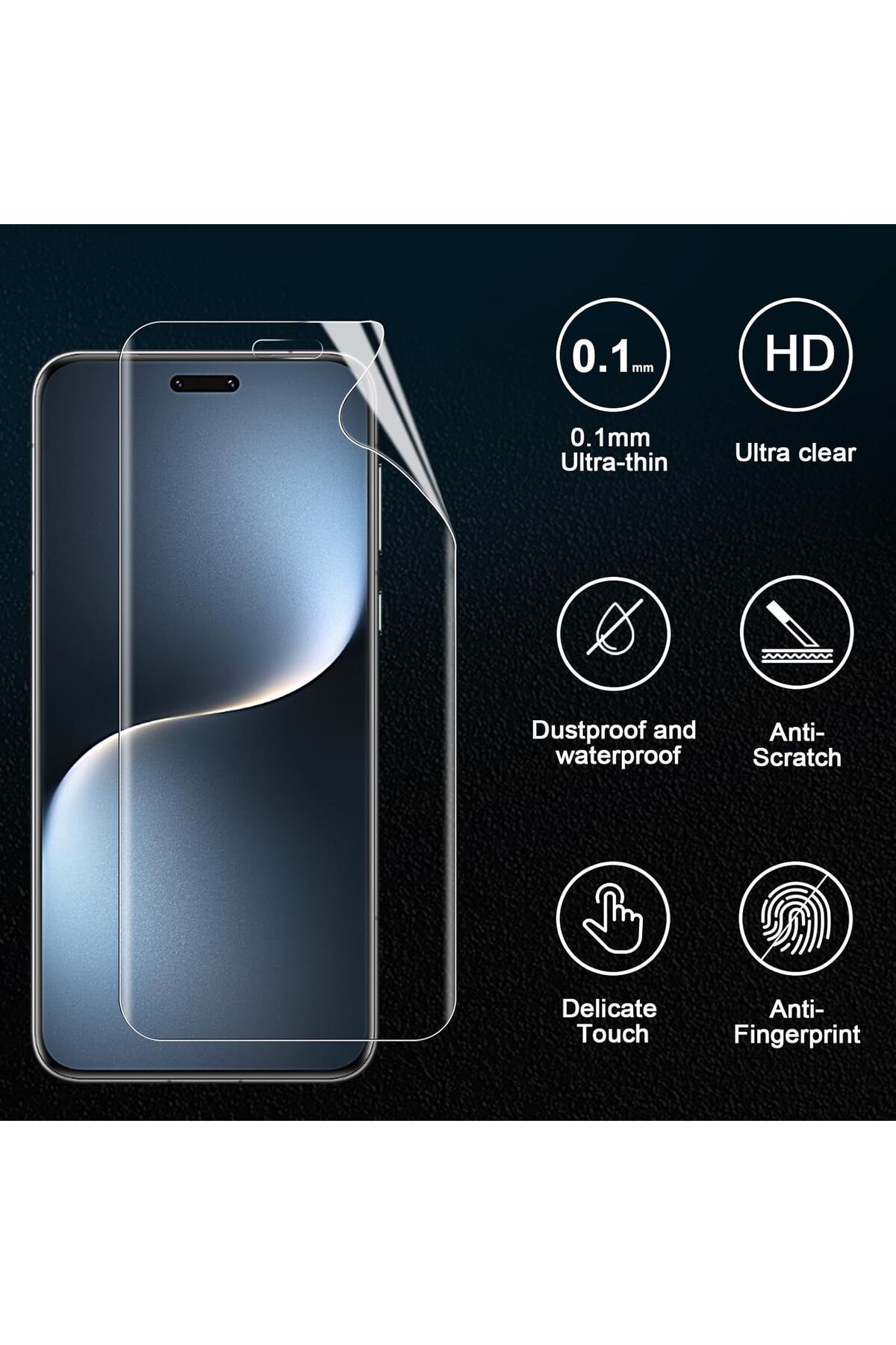 aheaks Honor Magic 7 Pro Hydrogel Ekran Koruyucu İnce Jelatin - Kamera Kısmı Açık