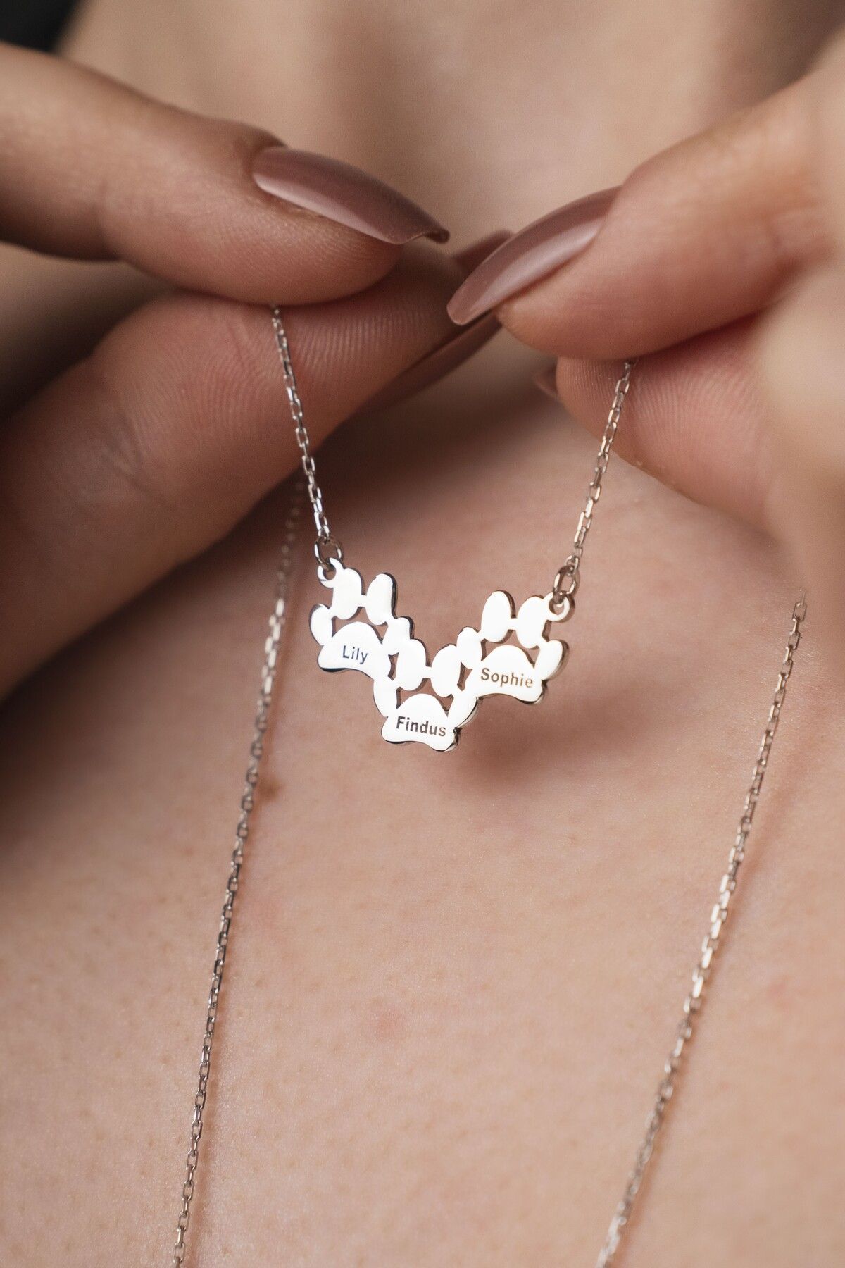 TigerxlJewellery 925 Ayar Gümüş Üçlü Pati Kolye