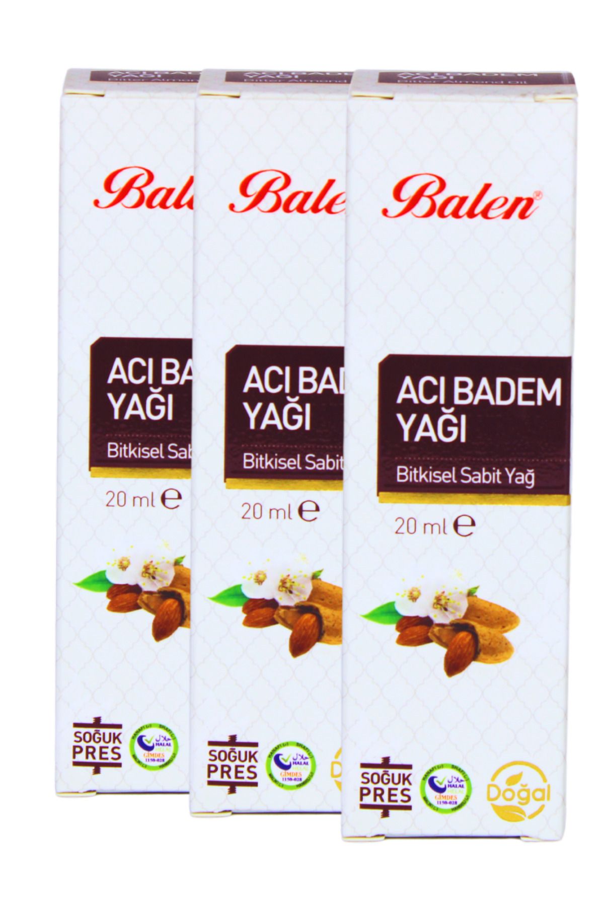 GÜLCE LOKMAN HEKİM AKTAR BALEN ACIBADEM YAĞI 3 X 20ML SOĞUK PRES