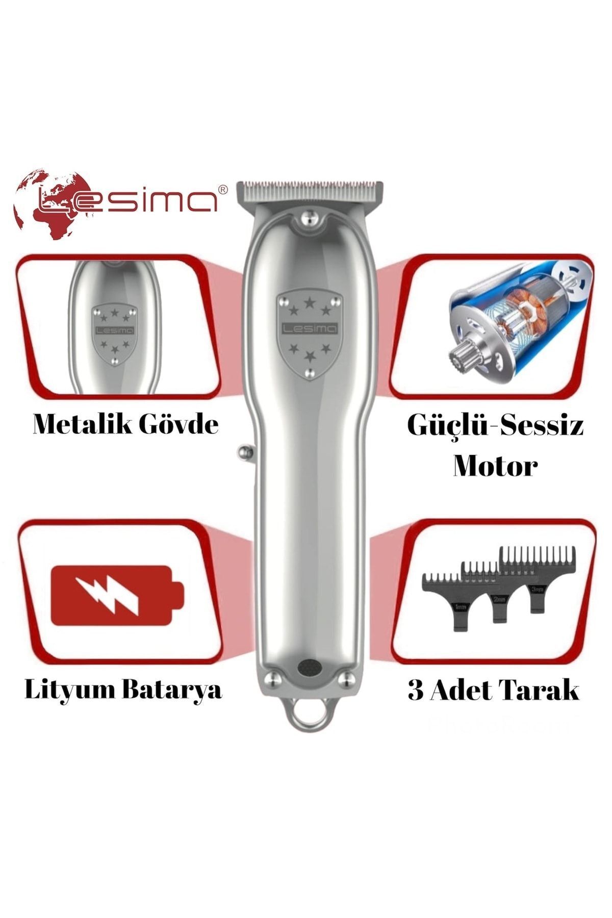 teknotrust Ls-1000 Tiger T-bıçak Ense Sakal Çizim Ve Sıfırlama Makinesi