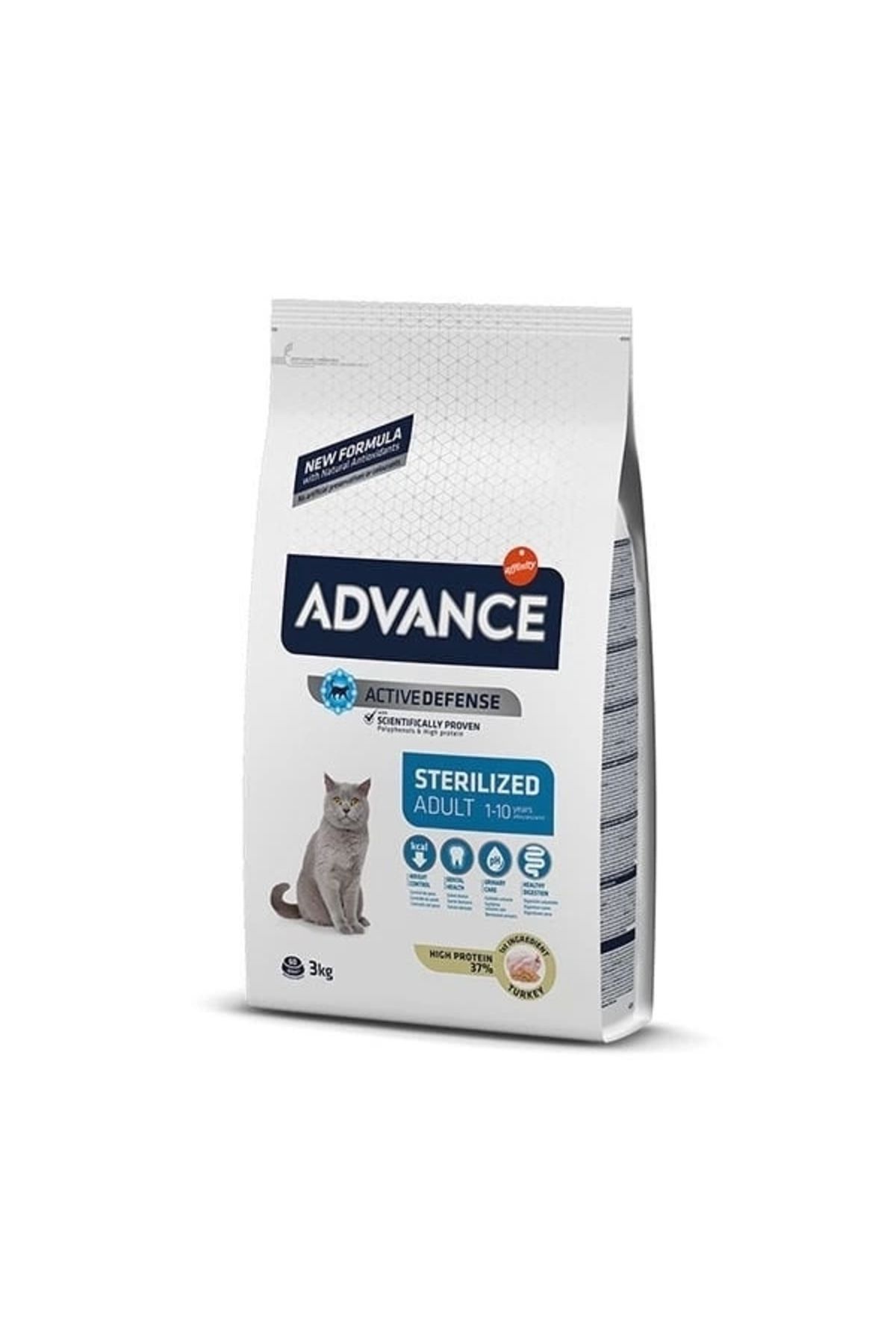 YNT İthalat Advance Sterilised Hindili Yetişkin Kısırlaştırılmış Kedi Maması 3 Kg