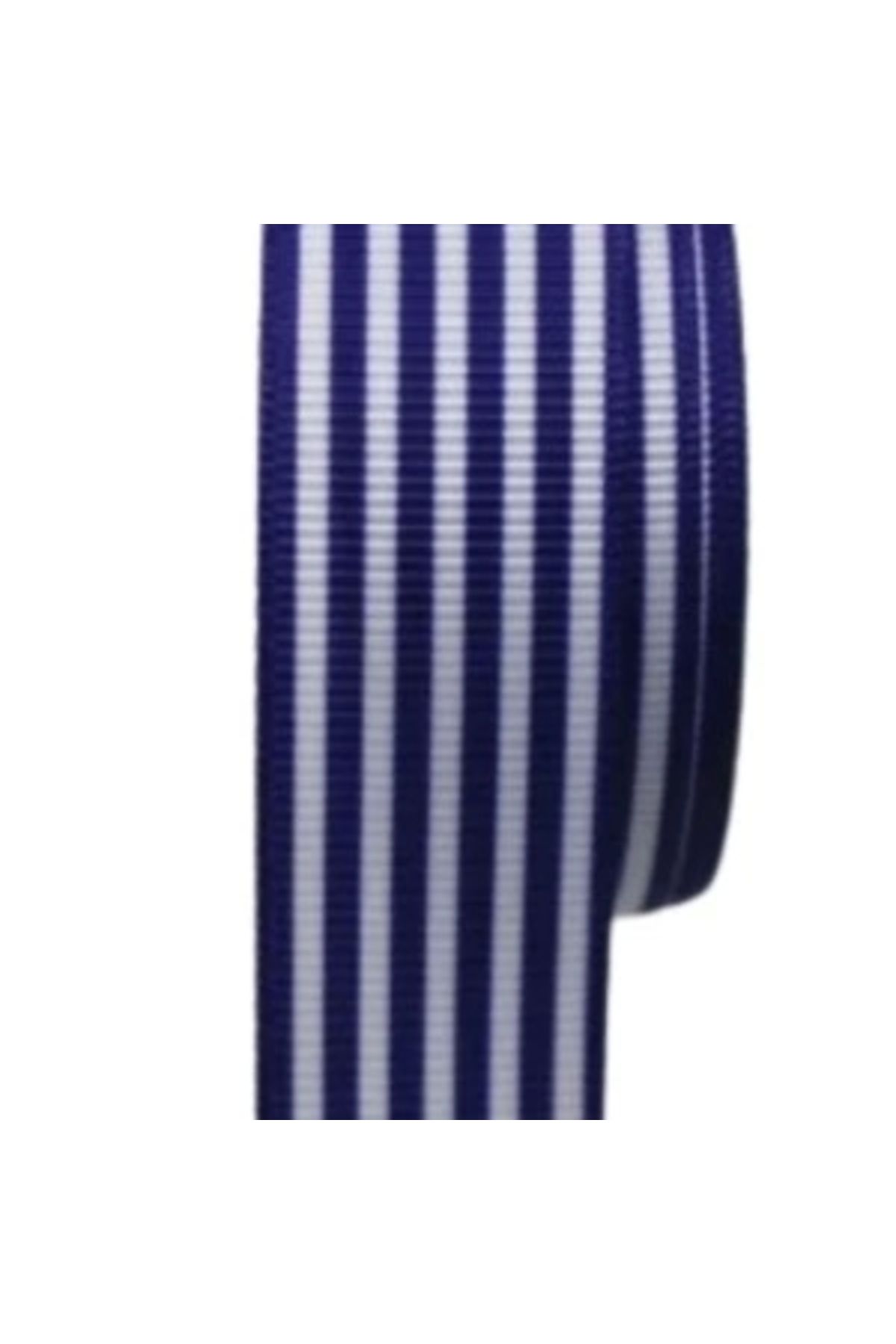 STOREMAX Tafta Çizgi Desen Kurdele 25 mm Lacivert 10 Metre
