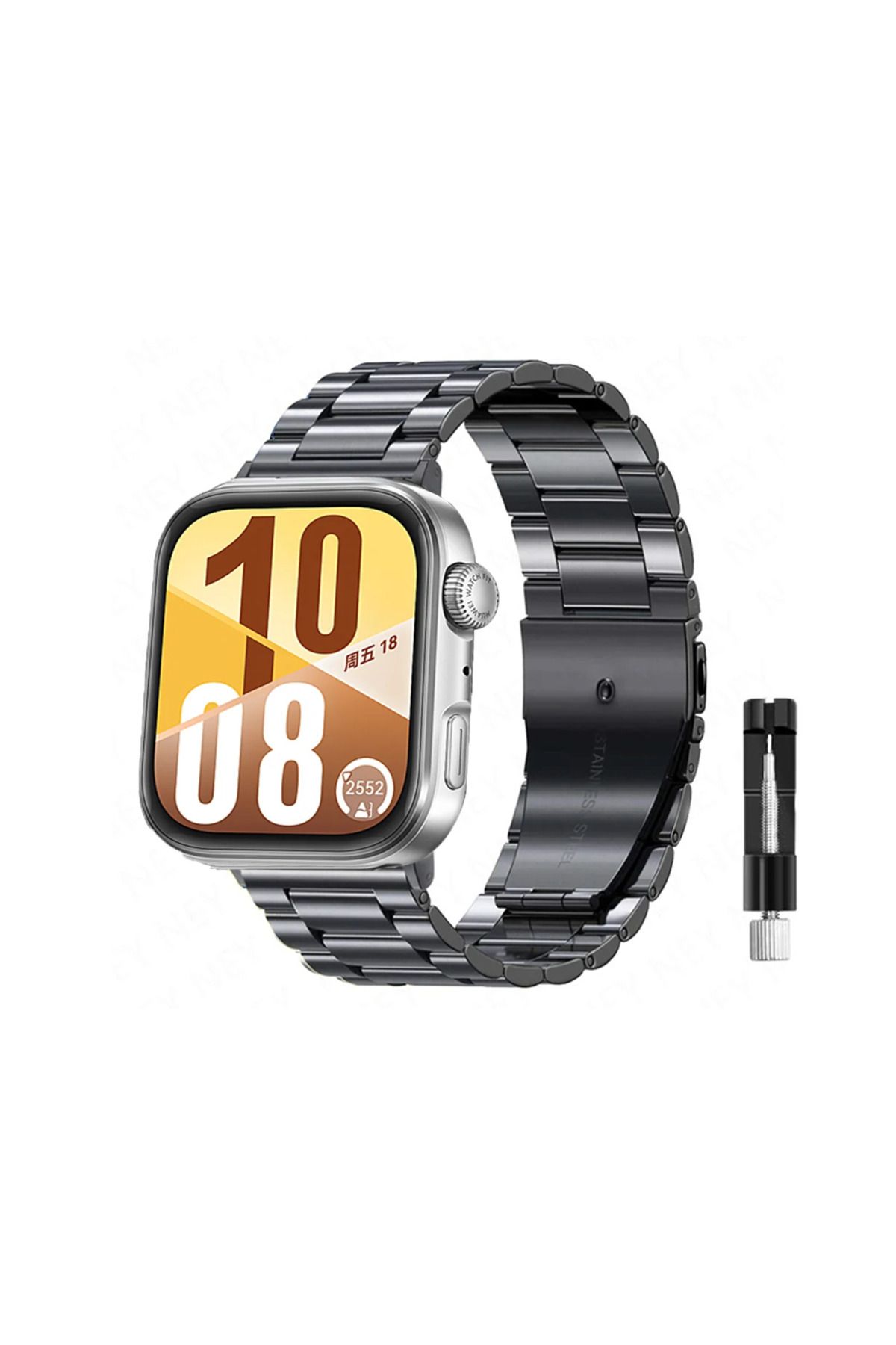 MMPSHOP Huawei Watch Fit 4 / Fit 4 Pro Uyumlu Ayarlanabilir Paslanmaz Çelik Akıllı Saat Kordonu