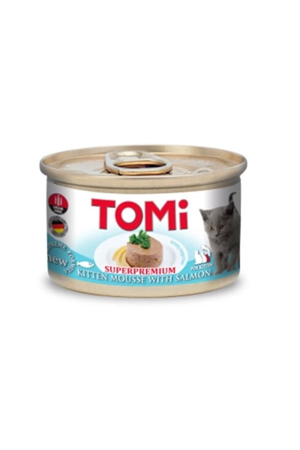 YNT İthalat Tomi Kıyılmış Somonlu Tahılsız Yavru Konserve Kedi Maması 85 Gr