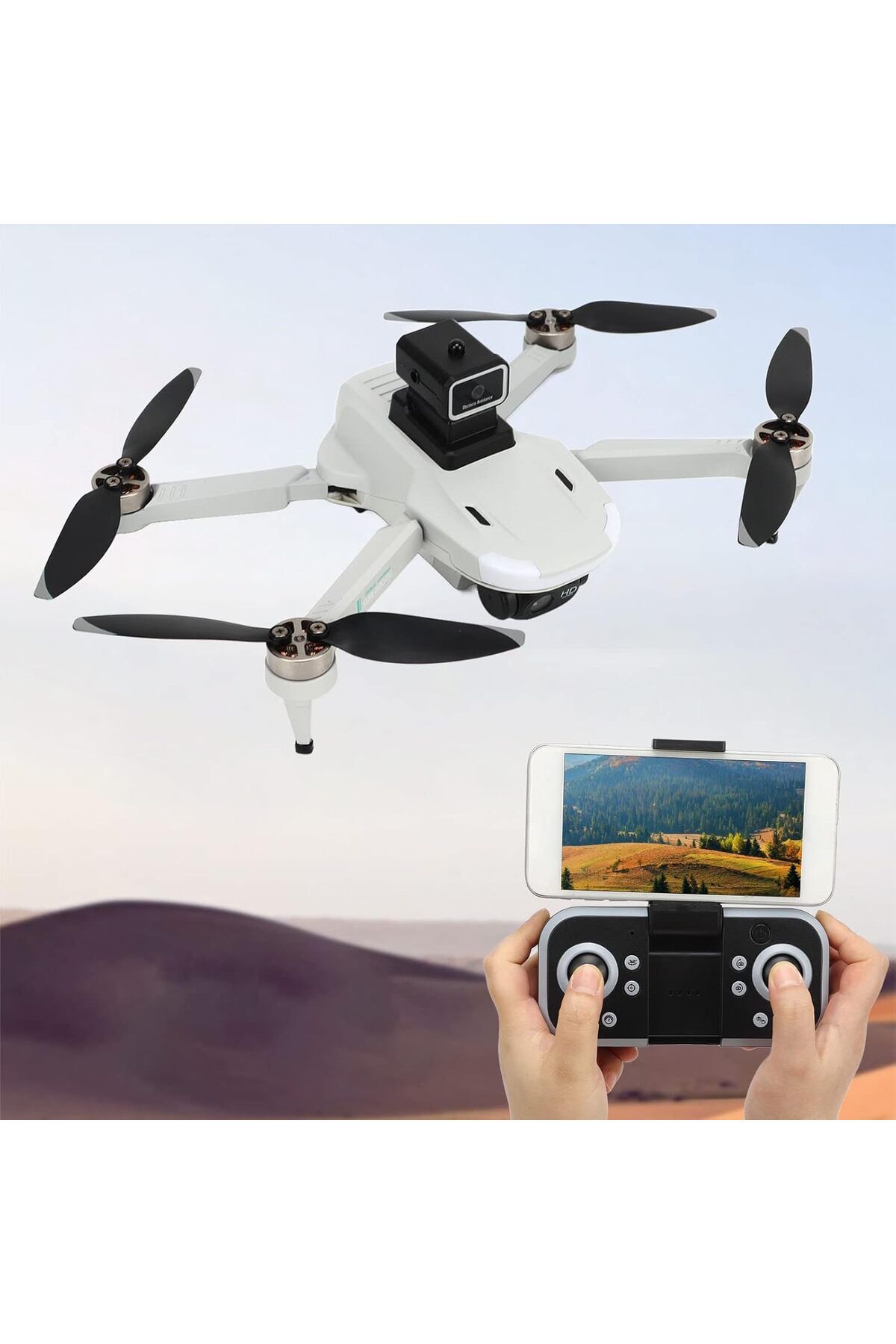 GÜMRÜK BEY 4K Kameralı S5S Drone Wifi Katlanabilir RC Quadcopter Uygulama Kontrollü Fırçasız Motor 3 Pil Çanta