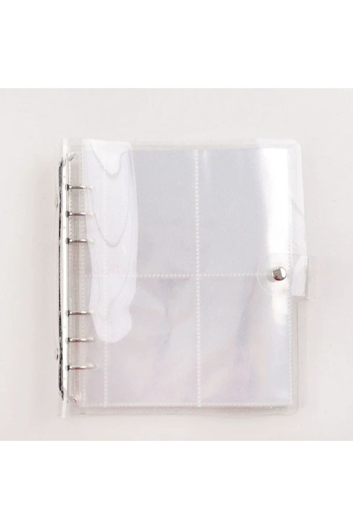Kpop Dünyasi Yumuşak Kapaklı Şeffaf Simli A5 Binder Dosyası - Beyaz