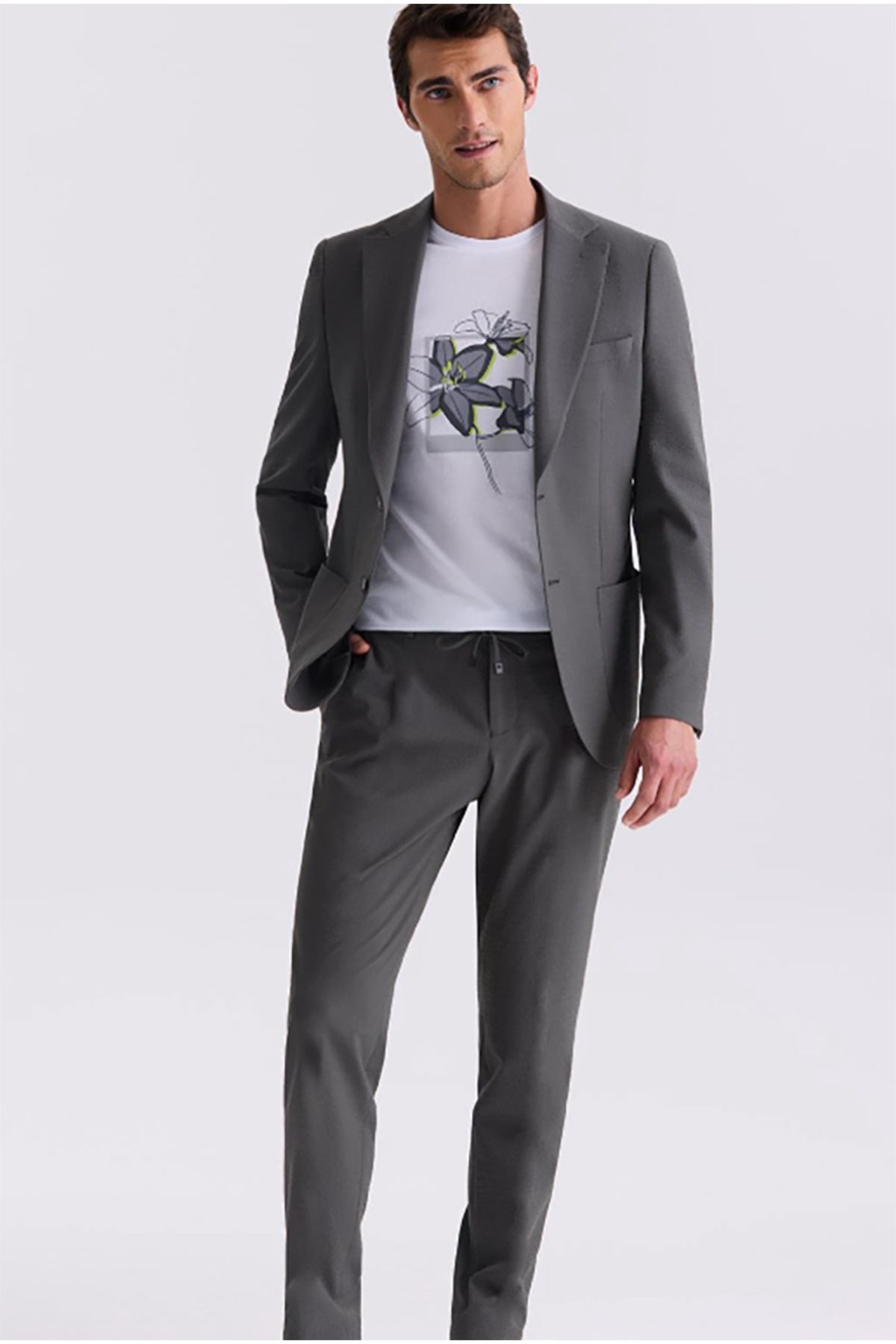 dml giyim Gofre jogger pantalonlu spor takım elbise