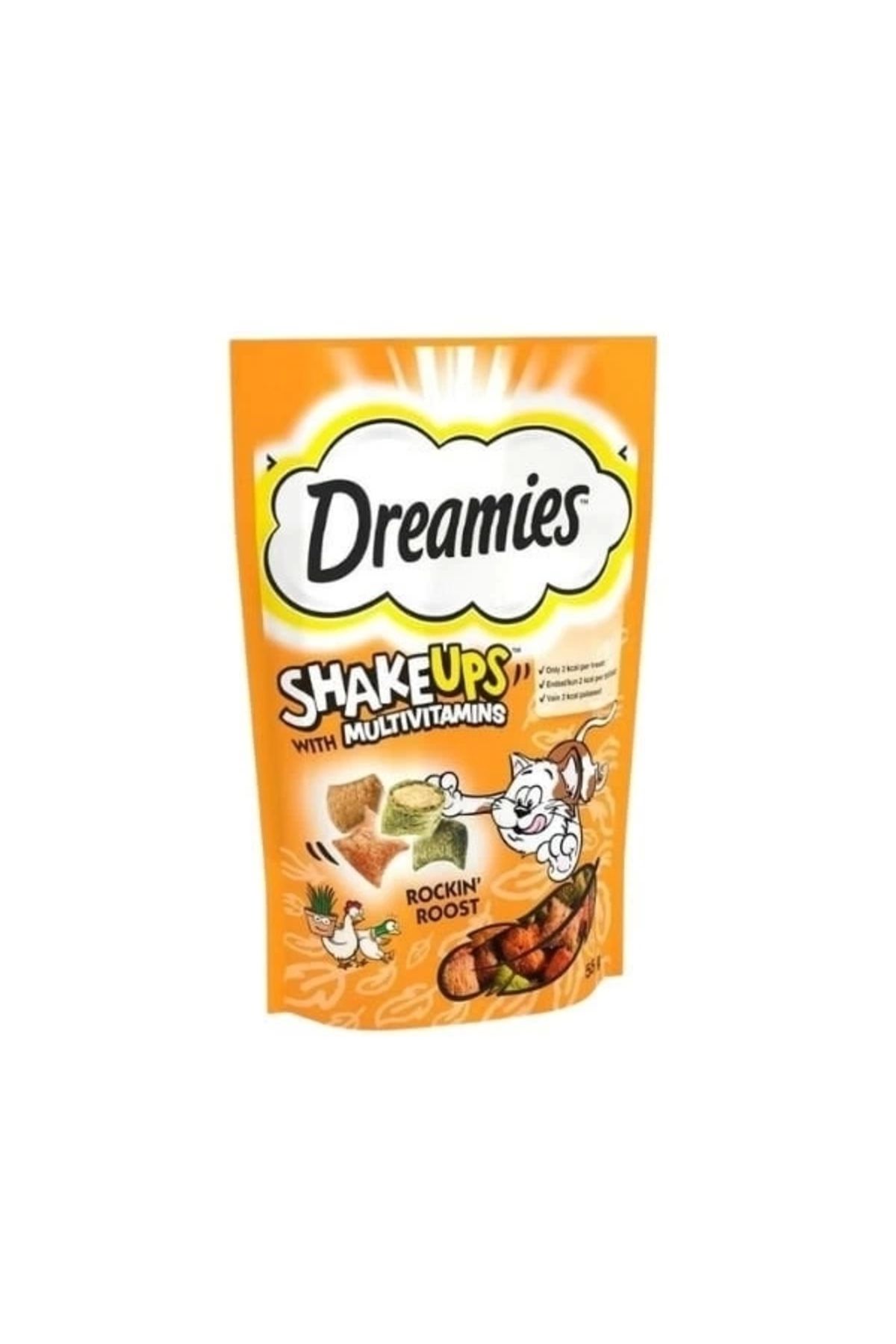 YNT İthalat Dreamies ShakeUps Multivitamins Kümes Hayvanlı Kedi Ödül Maması 55 Gr