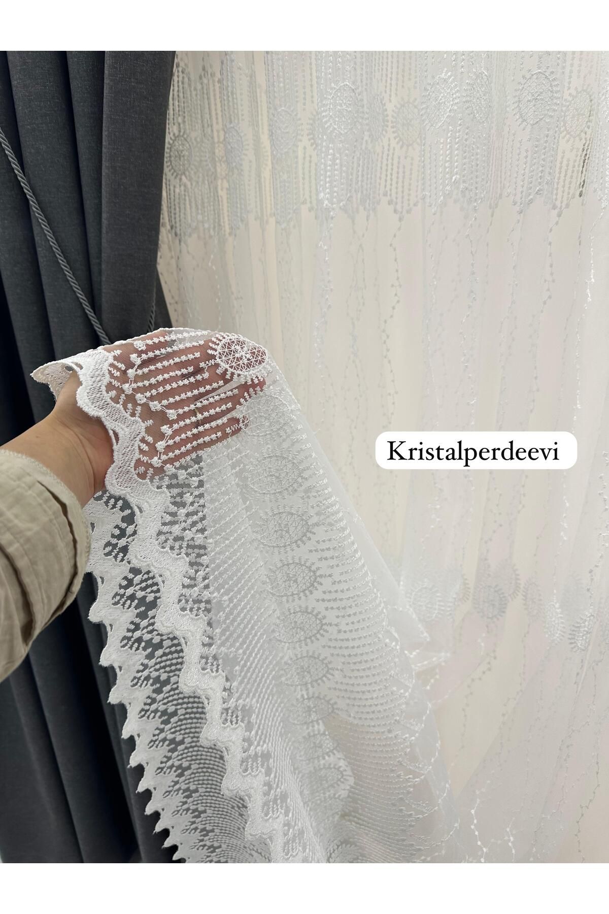 Beautiful TÜL PERDE KRİSTALPERDEEVİ BRODE KUMAŞ 1/3 SIK PİLELİ KIRIŞMAZ ÜTÜ İSTEMEZ