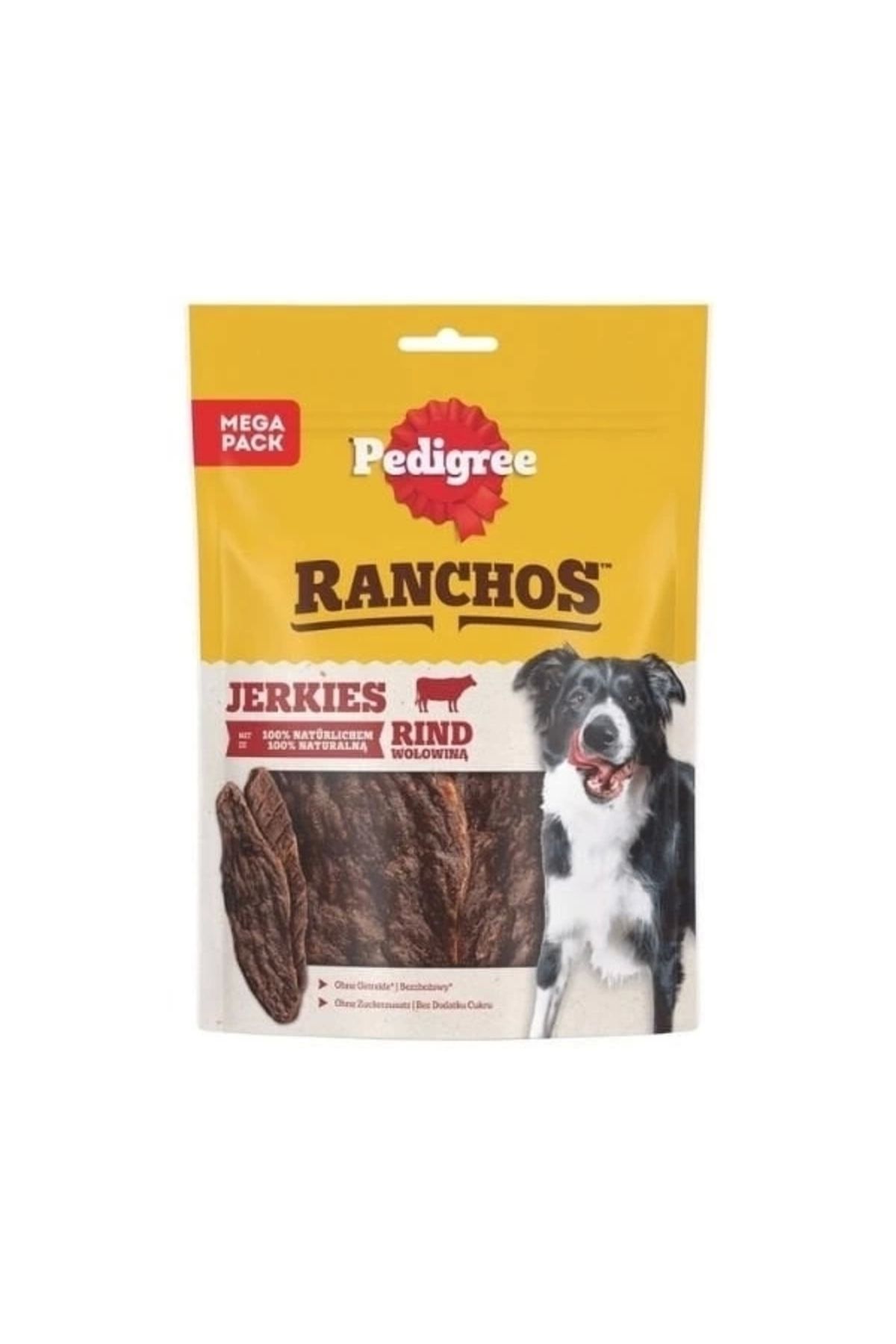 YNT İthalat Pedigree Ranchos Jerkies Sığır Etli Tahılsız Kurutulmuş Köpek Ödül Maması 70 Gr