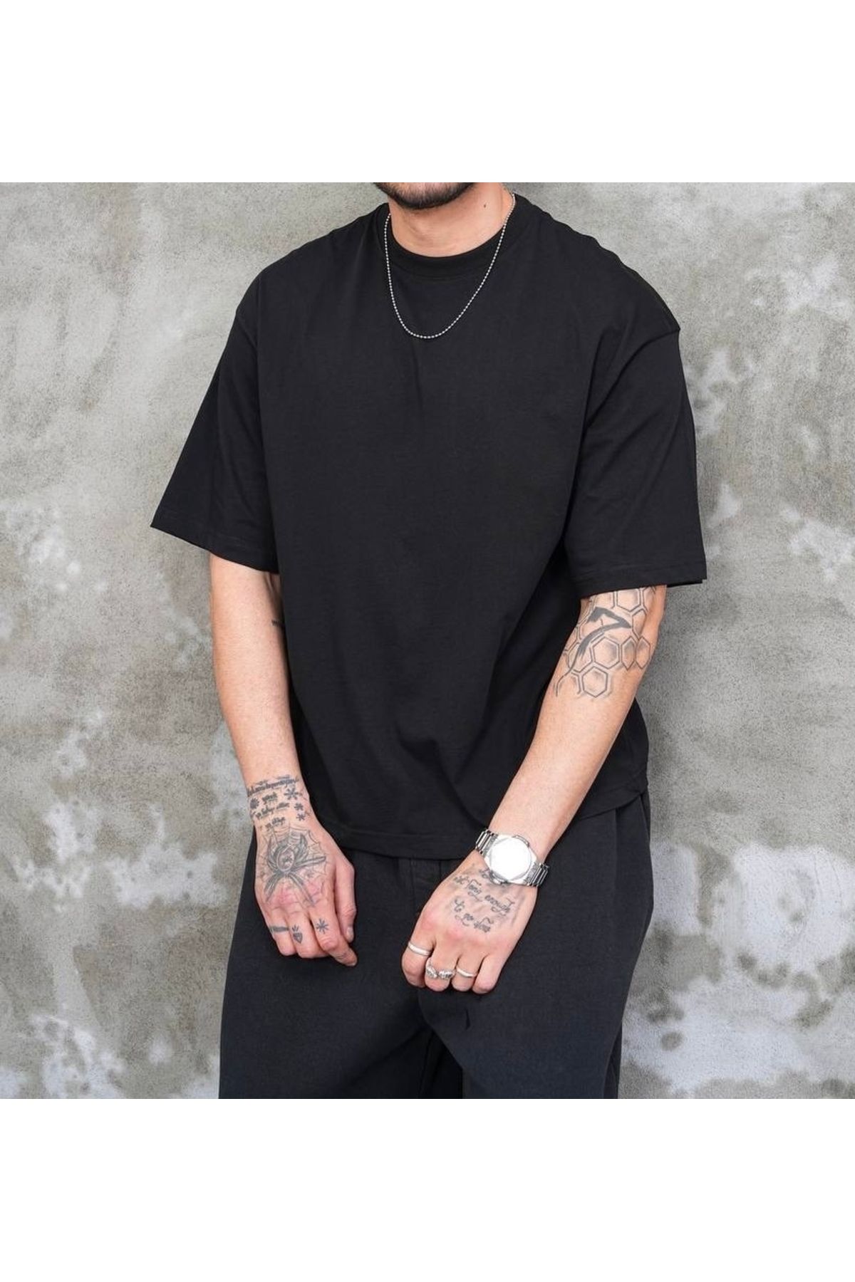 MR.FREGOLİ Basıc Boxy Oversize Siyah Unısex Tshirt