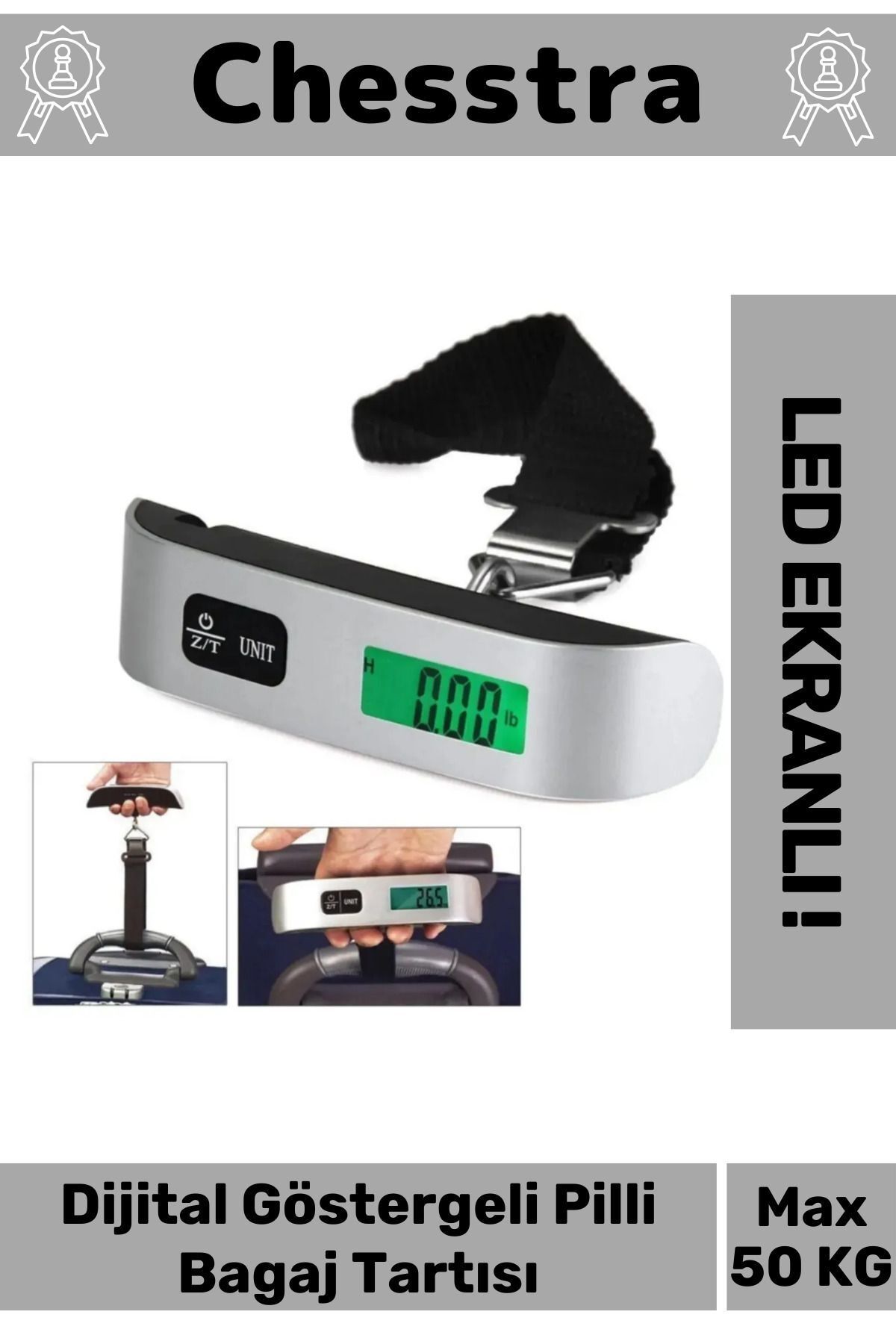 teknotrust Seyahat Bavul Ağırlık Tartı Dijital Lcd Ekran Göstergeli Çok Amaçlı Taşınabilir Pilli Bagaj Tartısı
