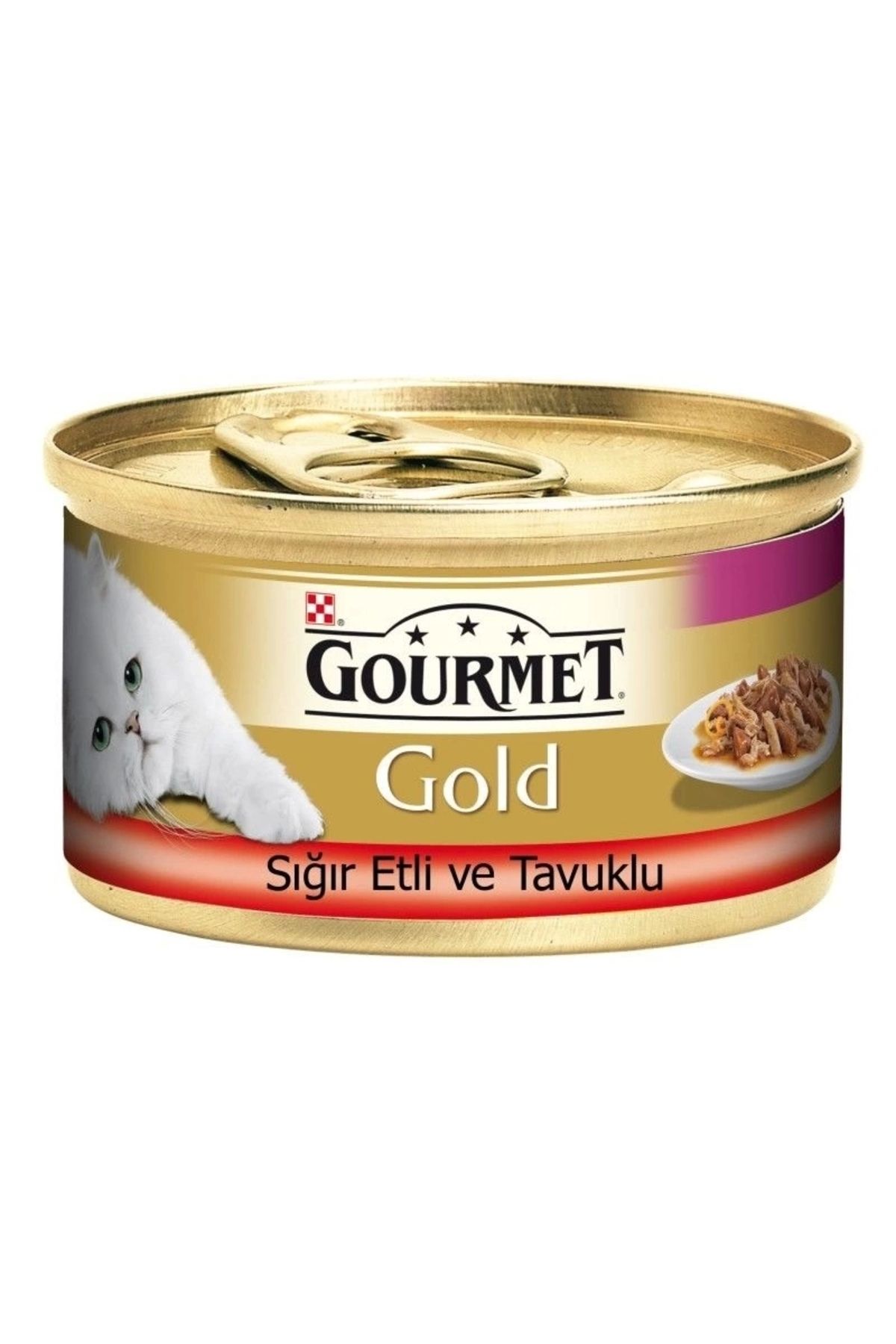 YNT İthalat Gourmet Gold Sığır Etli ve Tavuklu Yetişkin Konserve Kedi Maması 85 Gr