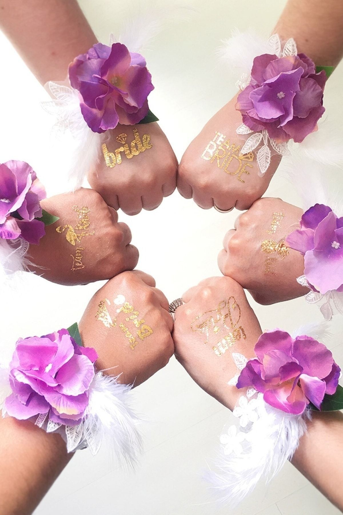 ÇITIPITISTORE Bride To Be Bride 10 Team Bride Gold Renkli Altın Sarısı Geçici Dövme Bekarlığa Veda Partisi
