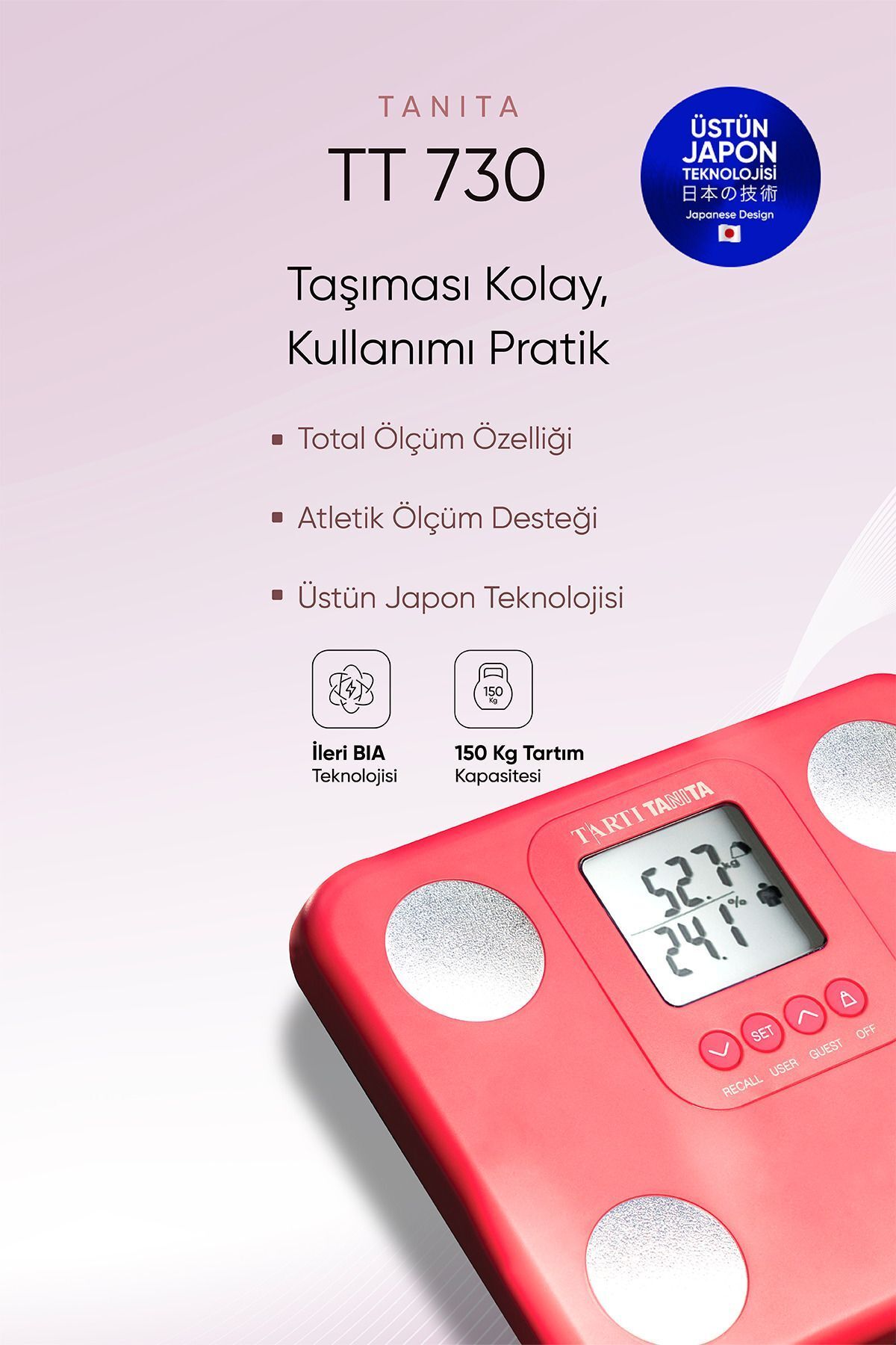 teknotrust Tt 730 Pembe Vücut Analiz Baskülü