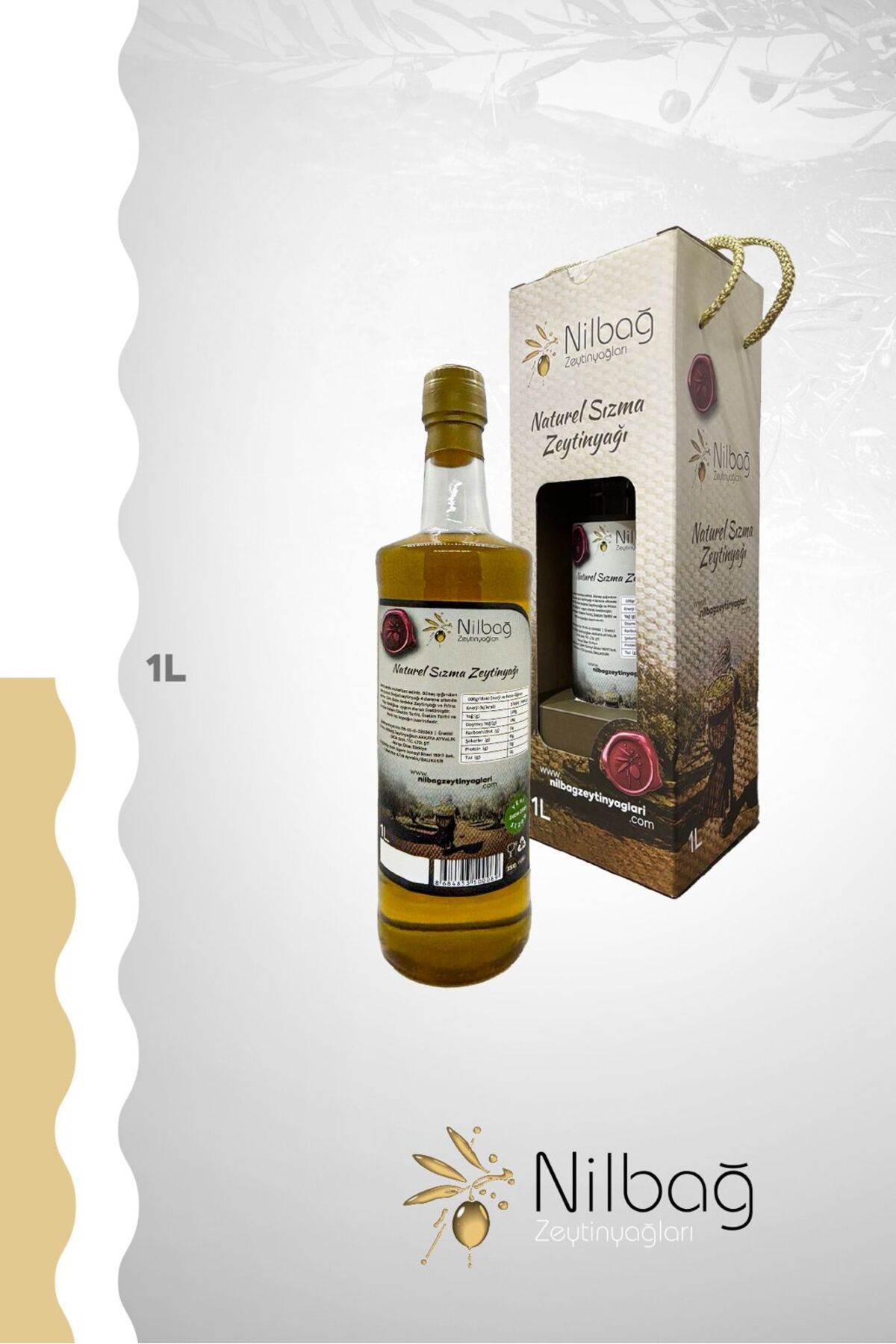 NİLBAĞ ZEYTİNYAĞLARI Ayvalık Naturel Sızma Zeytinyağı-Marasca 1lt