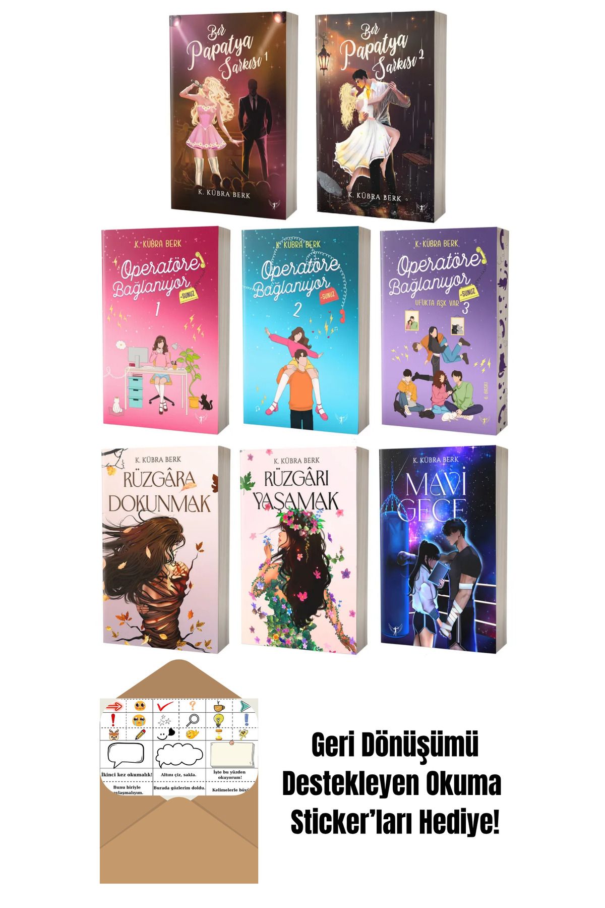 Artemis Yayınları K. Kübra Berk 8 Kitap Set + Okuma Sticker'ları