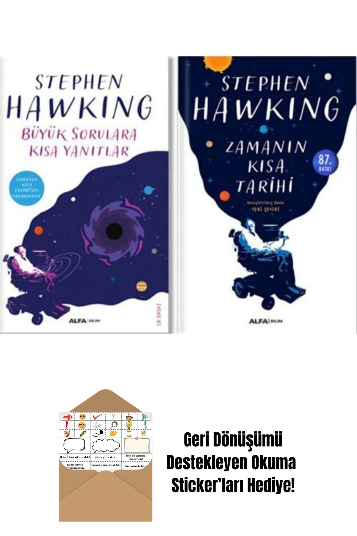 Alfa Yayınları Stephen Hawking Seti 2 Kitap Takım + Okuma Sticker'ları