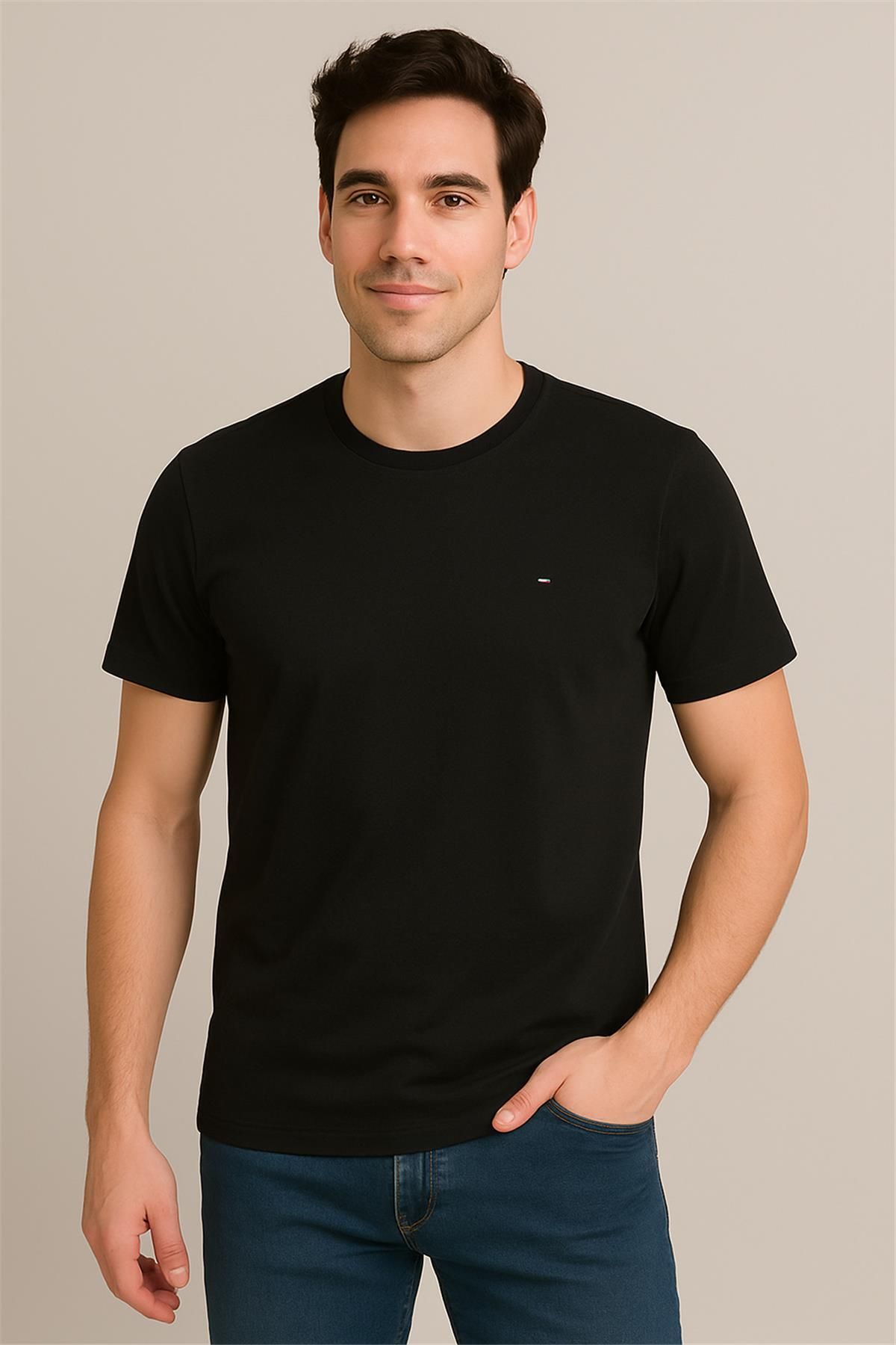 Tommy SİYAH BİSİKLET YAKA T-SHIRT – SÜPREME