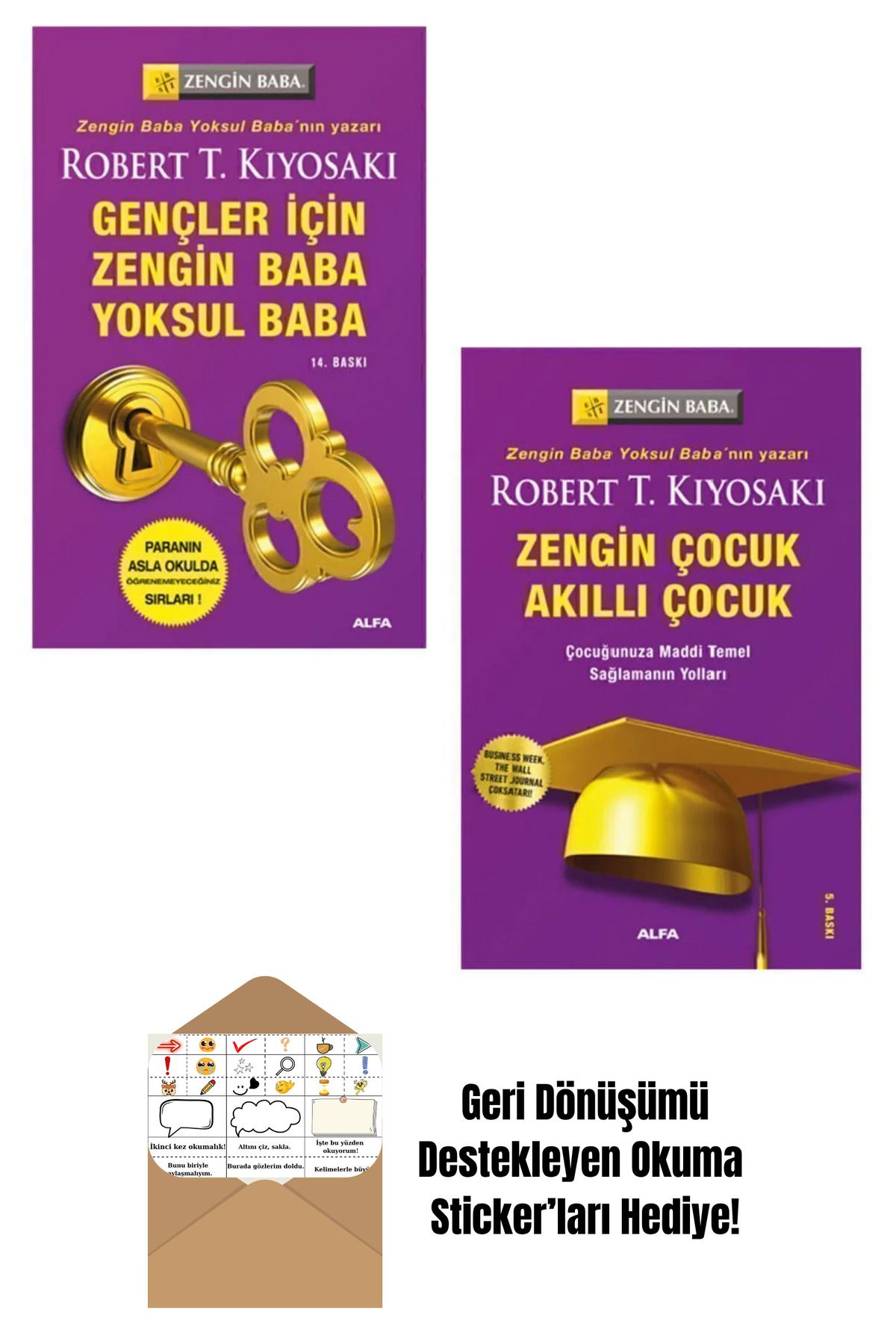 Alfa Yayınları Robert T. Kiyosaki 2 Kitap Set + Okuma Sticker'ları