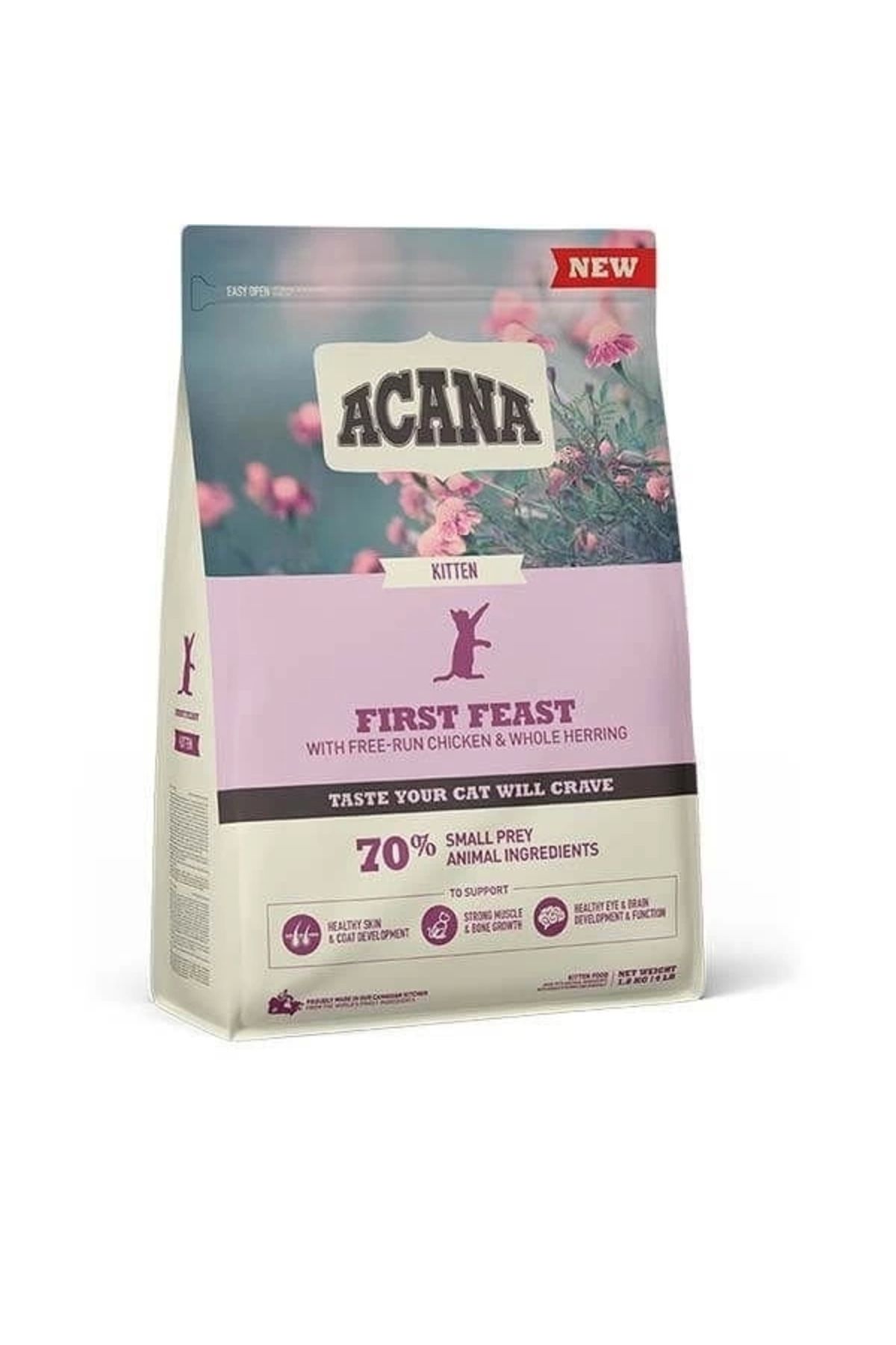 YNT İthalat Acana Kitten First Feast Tavuklu ve Ringa Balıklı Yavru Kedi Maması 1.8 Kg