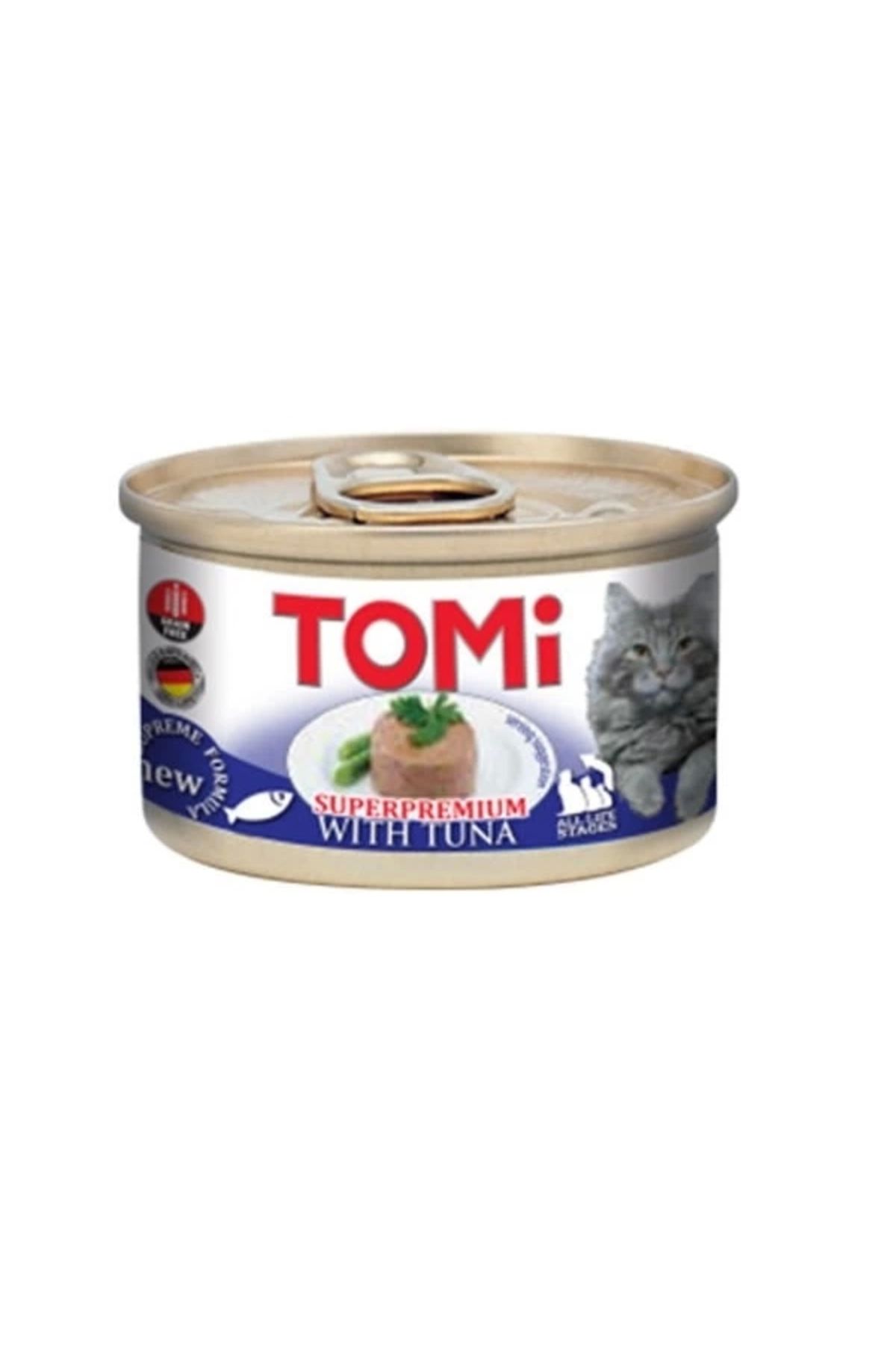 YNT İthalat Tomi Kıyılmış Ton Balıklı Tahılsız Yetişkin Konserve Kedi Maması 85 Gr