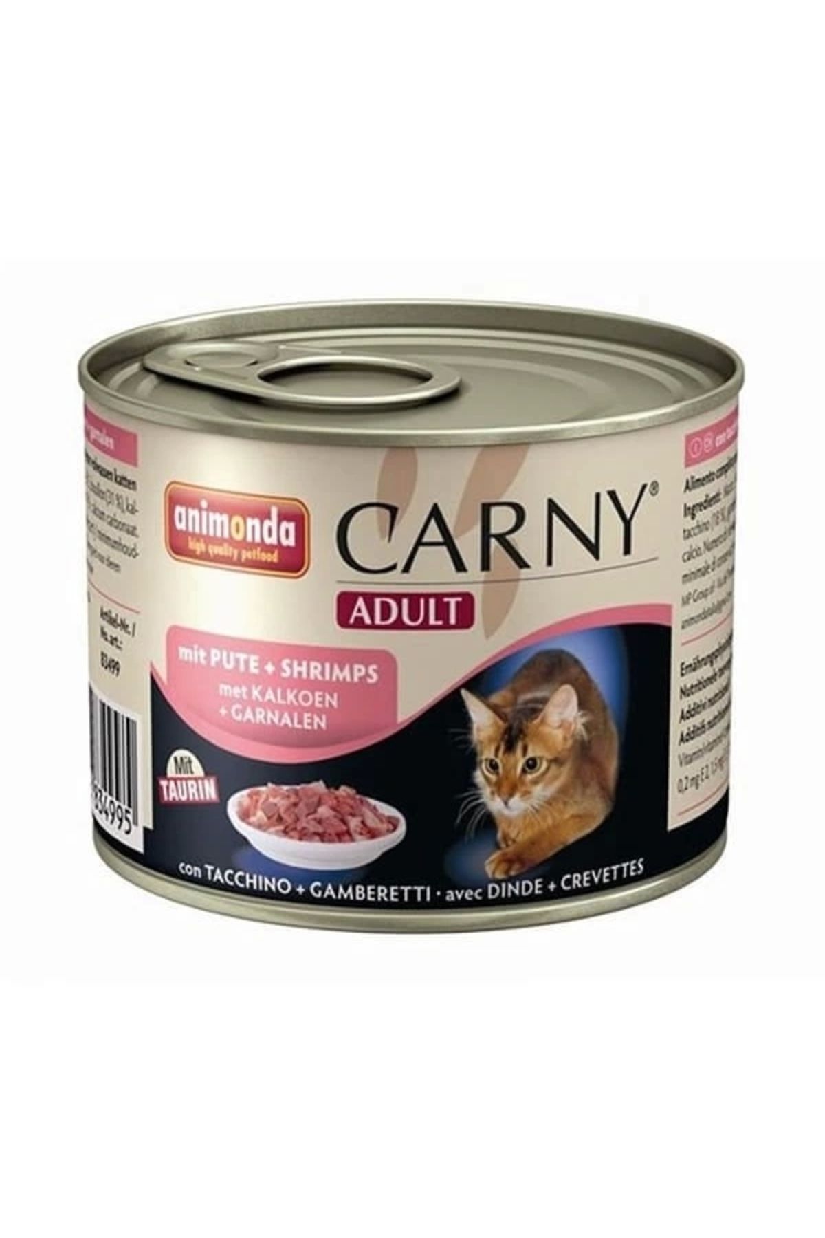 YNT İthalat Animonda Carny Hindi ve Karidesli Konserve Kedi Maması 200 Gr