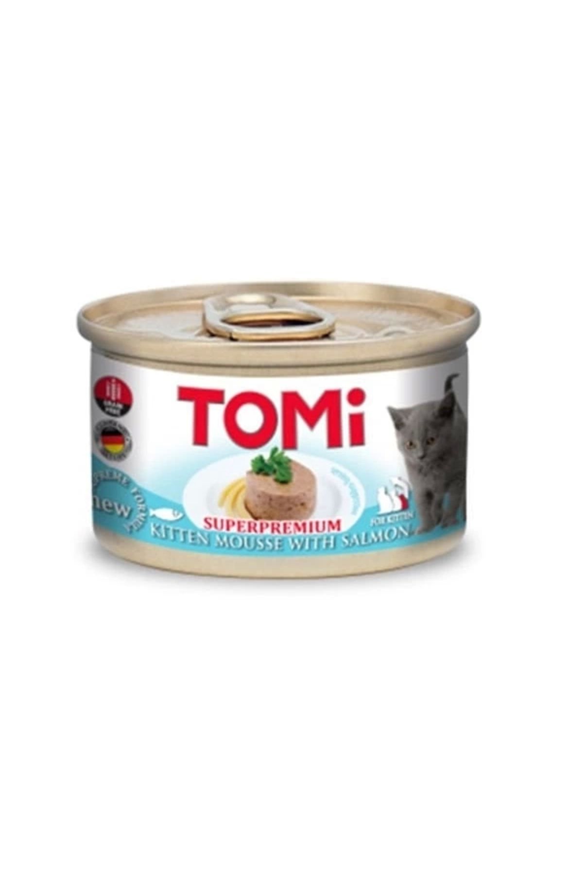 YNT İthalat Tomi Kıyılmış Somonlu Tahılsız Yavru Konserve Kedi Maması 85 Gr