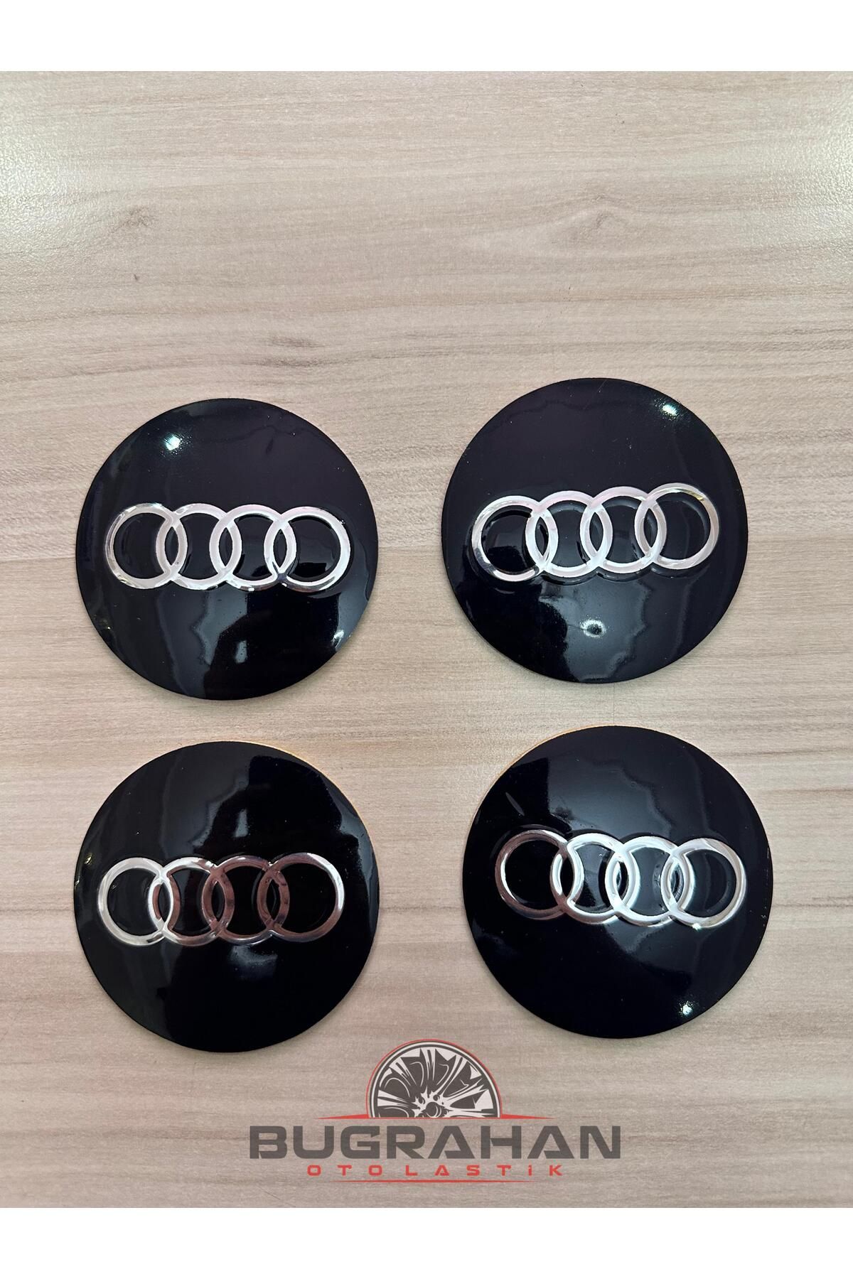 OEM AUDİ Alüminyum Jant Göbeği Arma Yapıştırma Sticker 62-63 Mm