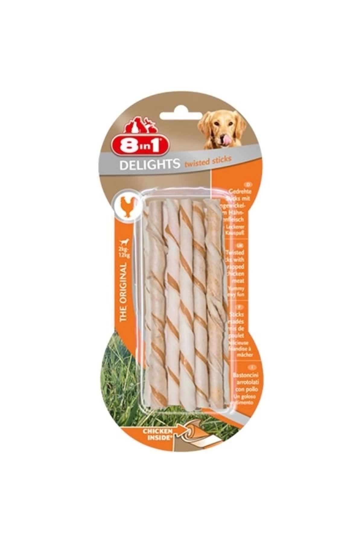 YNT İthalat 8 In 1 Delights Twisted Tavuklu Burgu Köpek Kemik Ödülü 10x55 Gr
