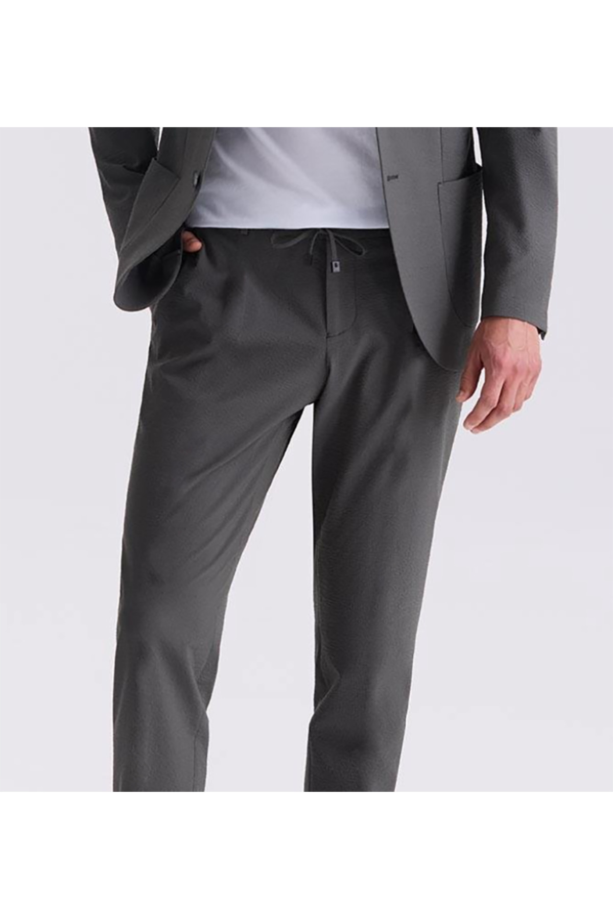 Gofre jogger pantalonlu spor takım elbise — خاکستری DML6812 — تصویر 6 از 8