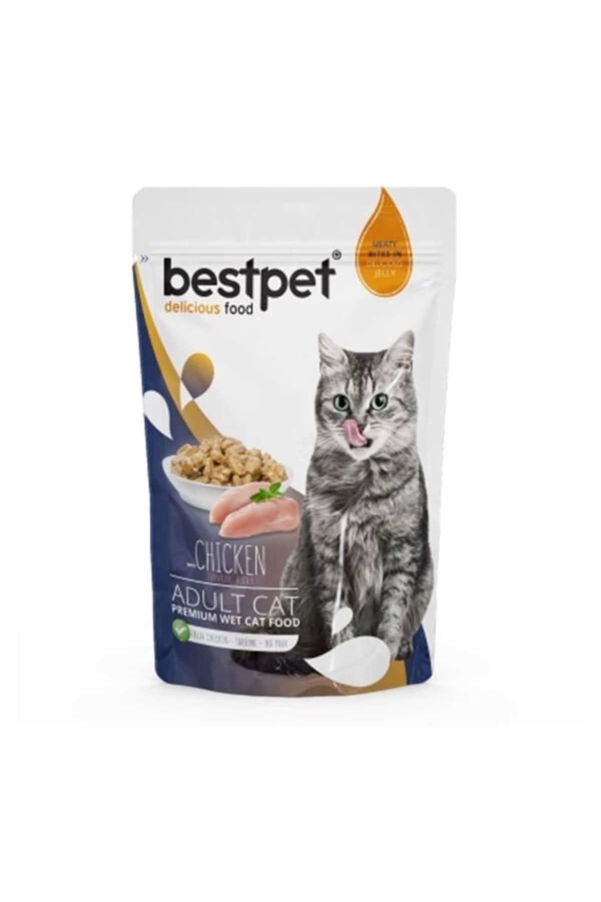 YNT İthalat BestPet Adult Jelly Pouch Tavuklu Yaş Kedi Maması 85 Gr