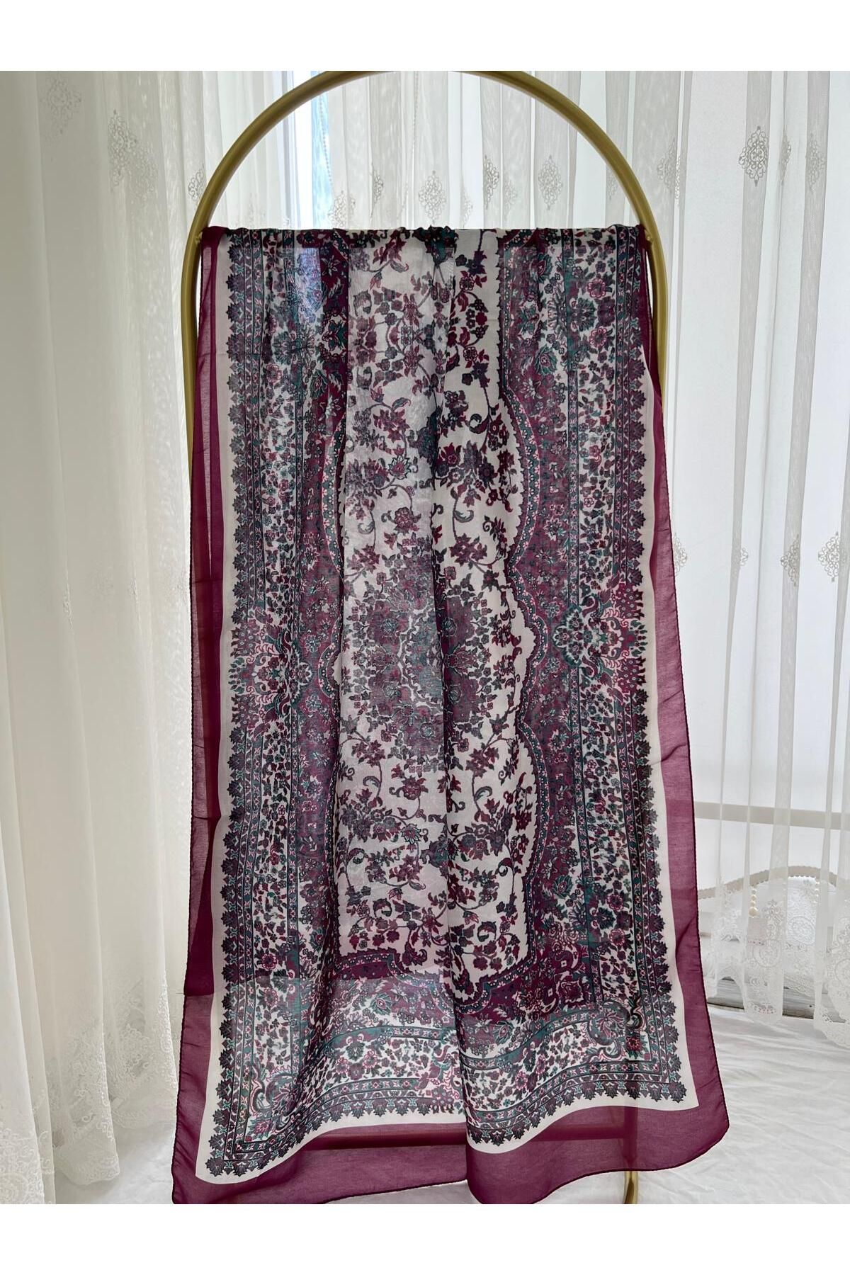 Shawl Passion Retro Desen Pamuk Şal Fuşya