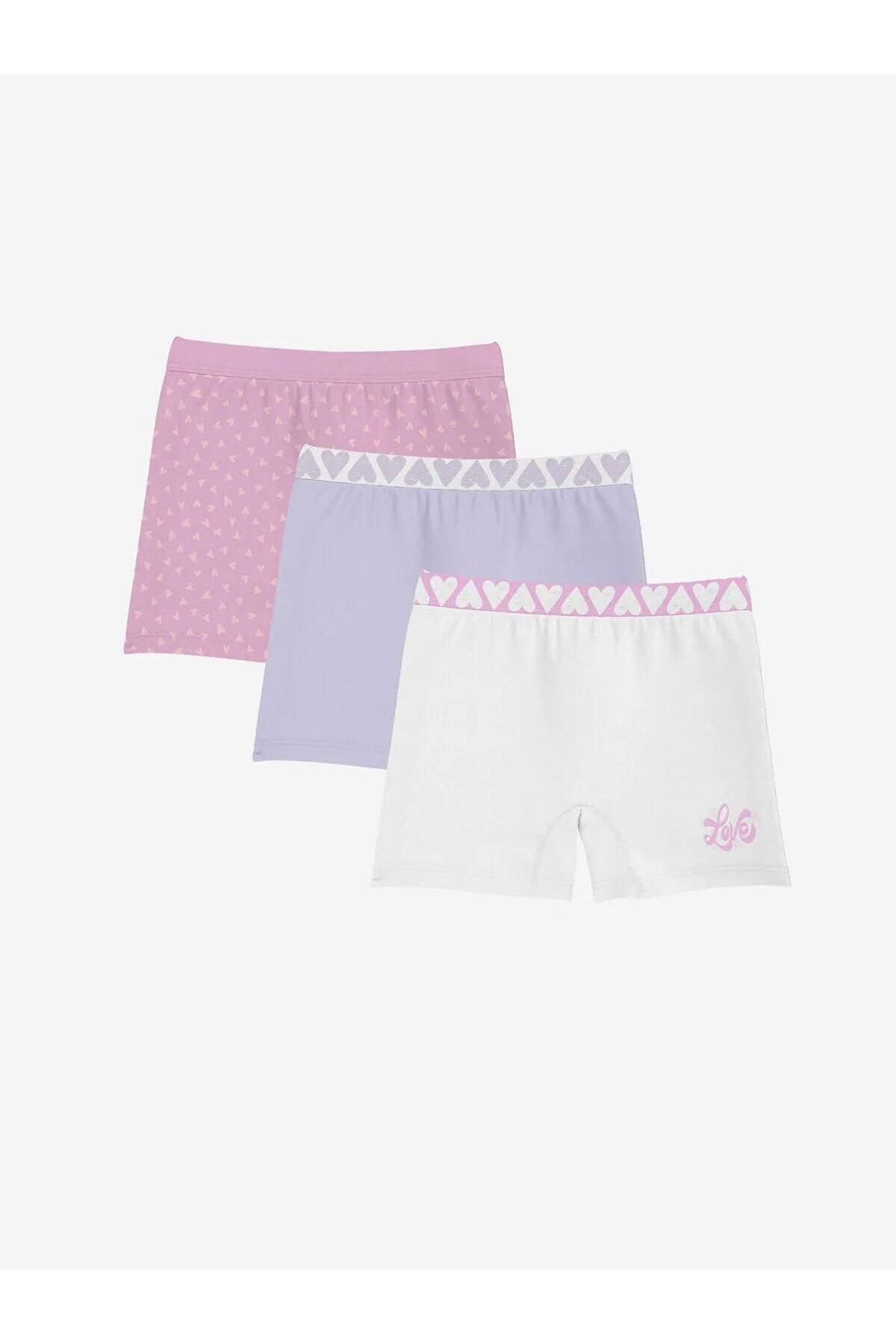 LC Waikiki LCW Kids Baskılı Kız Çocuk Boxer 3'lü (S5)