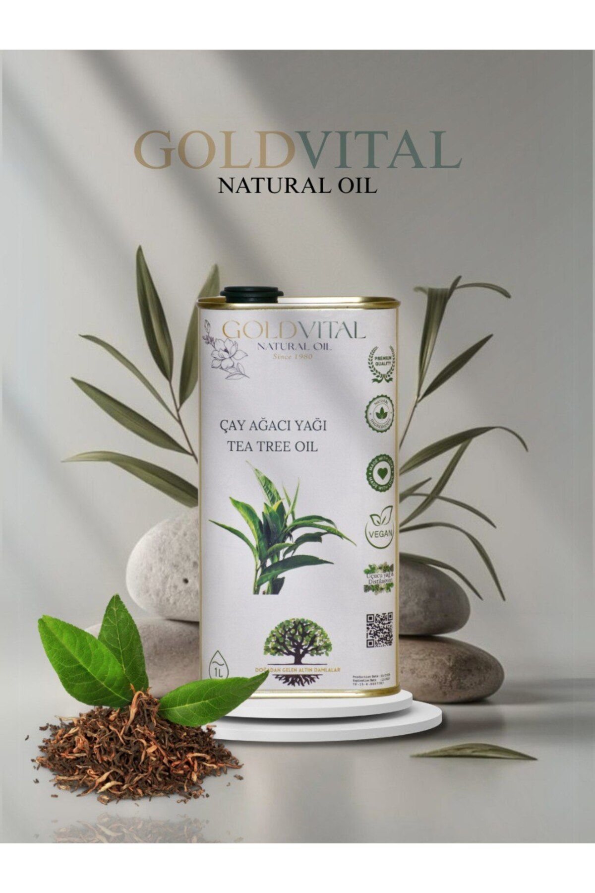 GOLD VİTAL SHOP ÇAY AĞACI YAĞI 1 LT - DİSTİLASYON, SAF & DOĞAL ÜRÜN