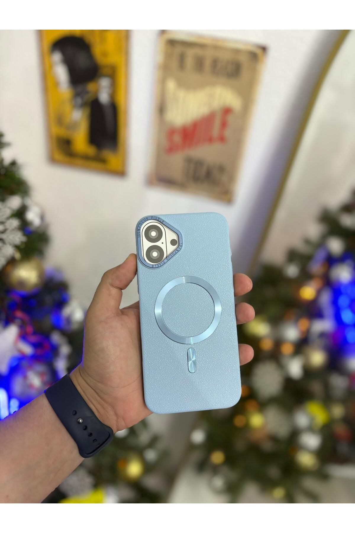 Kilif365 iPhone 16 Plus Deri MagSafe Şık Telefon Kılıfı