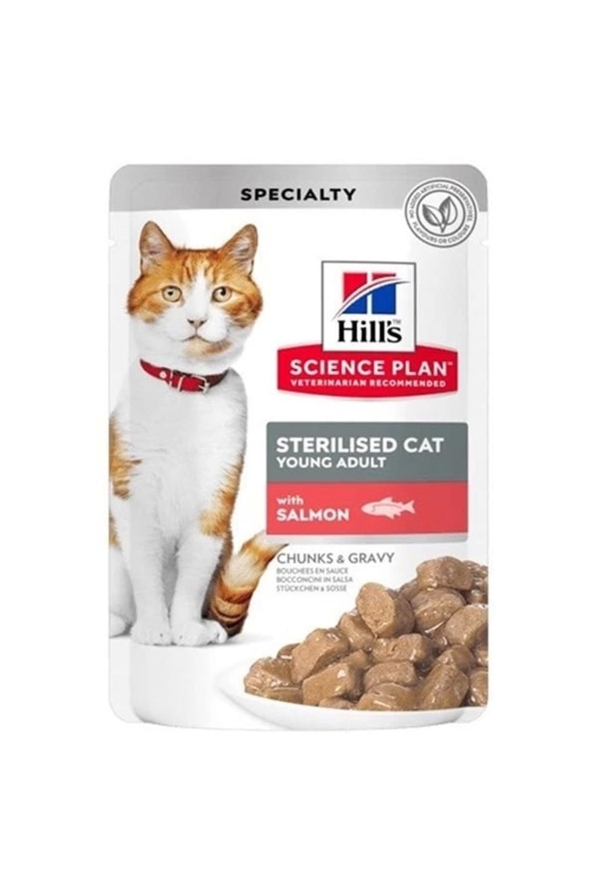 YNT İthalat Hills Sterilised Somonlu Pouch Kısırlaştırılmış Konserve Kedi Maması 85 Gr