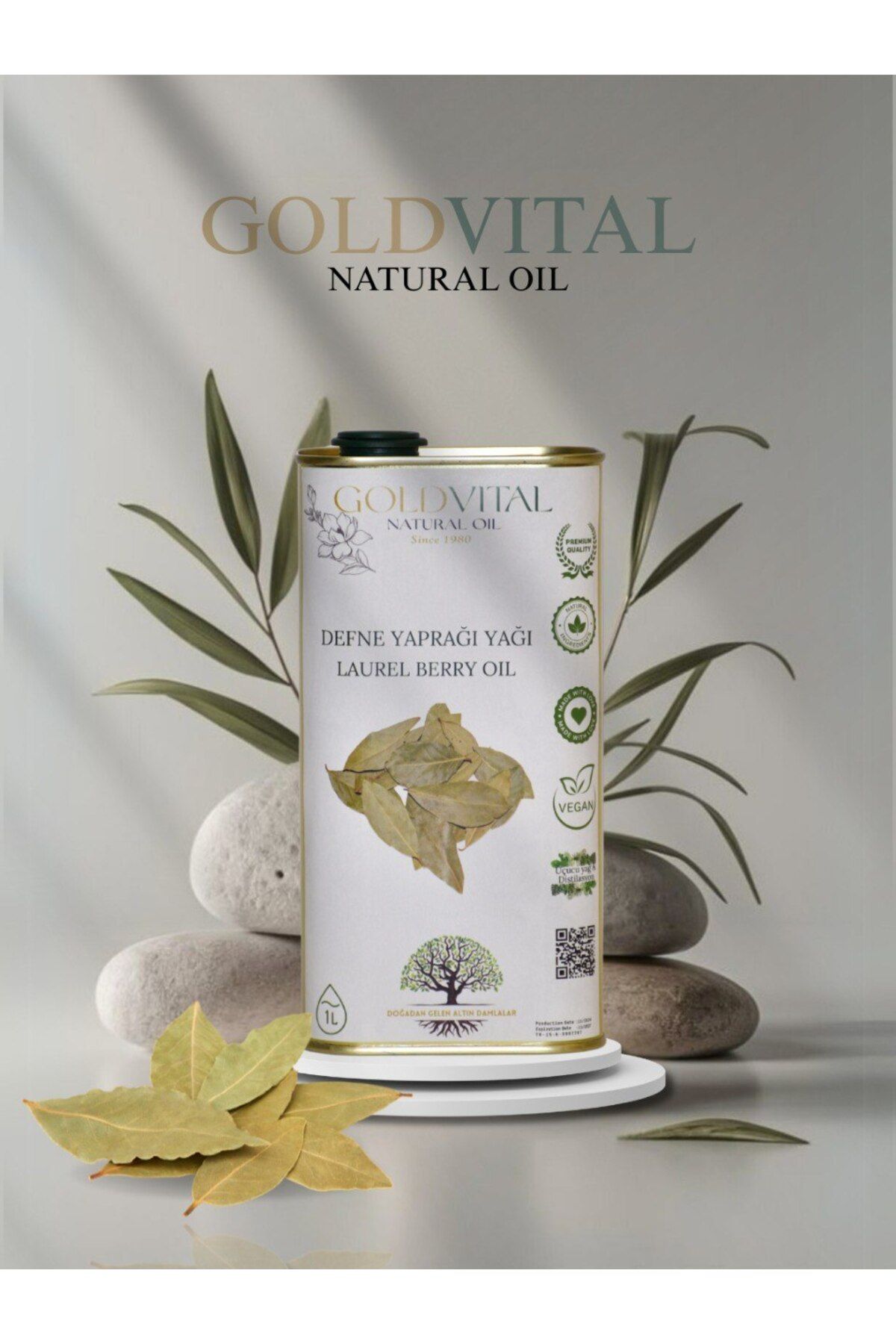 GOLD VİTAL SHOP DEFNE YAPRAĞI YAĞI 1 LT - DİSTİLASYON, SAF & DOĞAL ÜRÜN