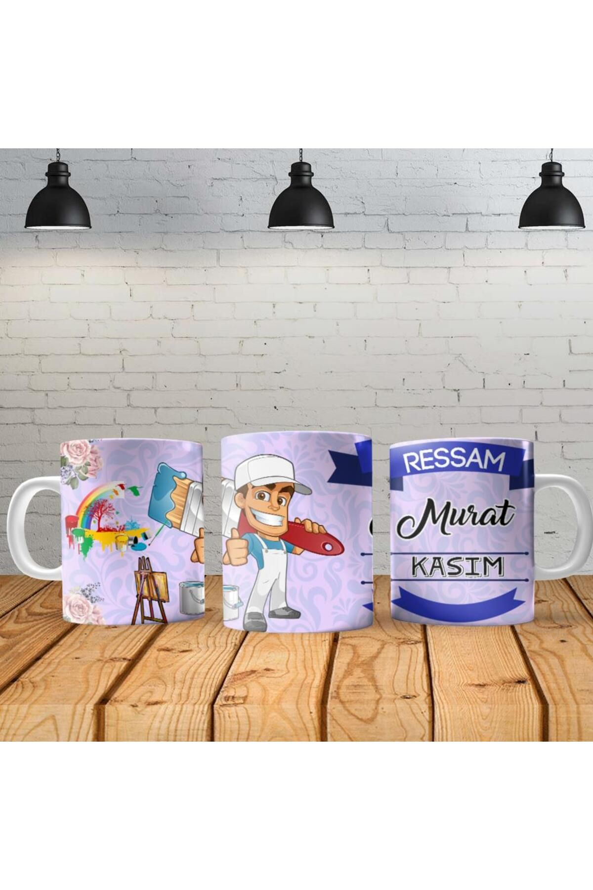 TimeStart Ressam Kişiye Özel Baskılı Yeni Tasarım Kupa Bardak Özel Kutusunda