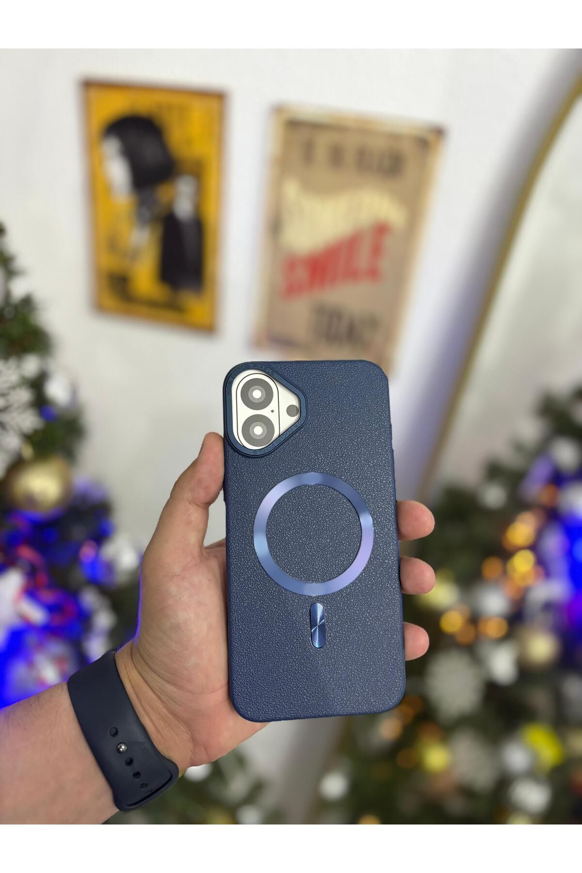 Kilif365 iPhone 16 Plus Deri MagSafe Şık Telefon Kılıfı