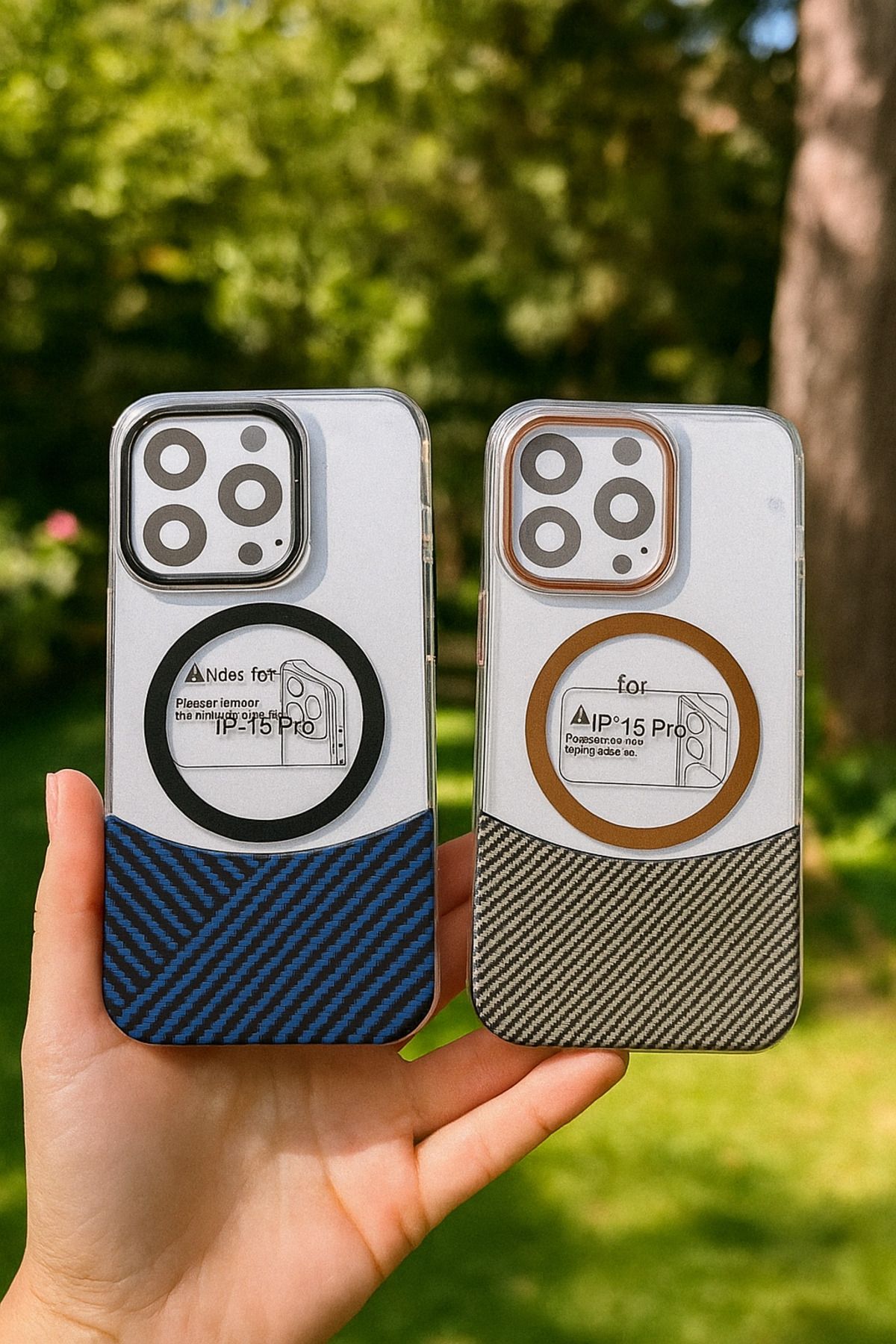 İnci İPhone 15 pro magsafe özellikli mika çift katmanlı karbon telefon kılıfı