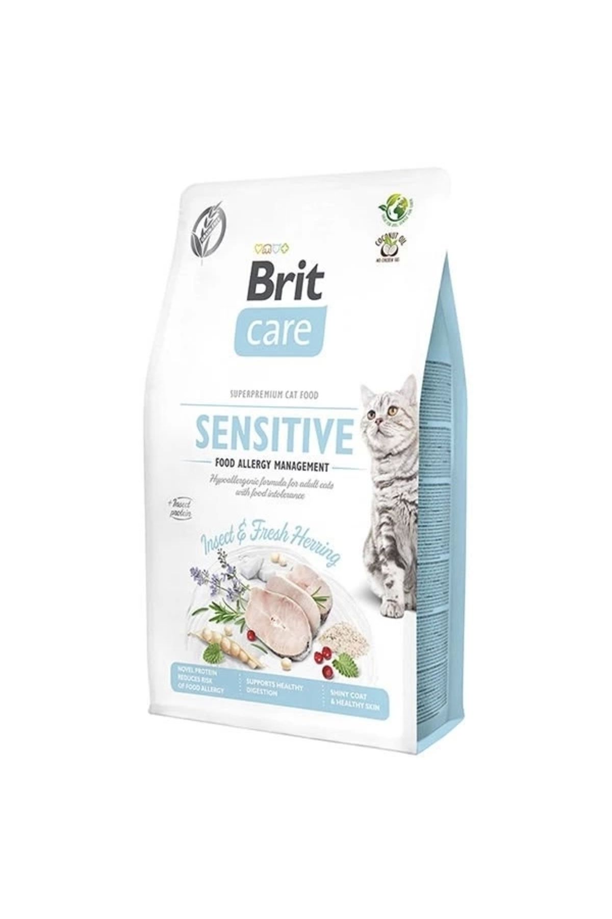 YNT İthalat Brit Care Hipoalerjenik Sensitive Ringa Balıklı & Böcekli Tahılsız Yetişkin Kedi Maması 2 Kg